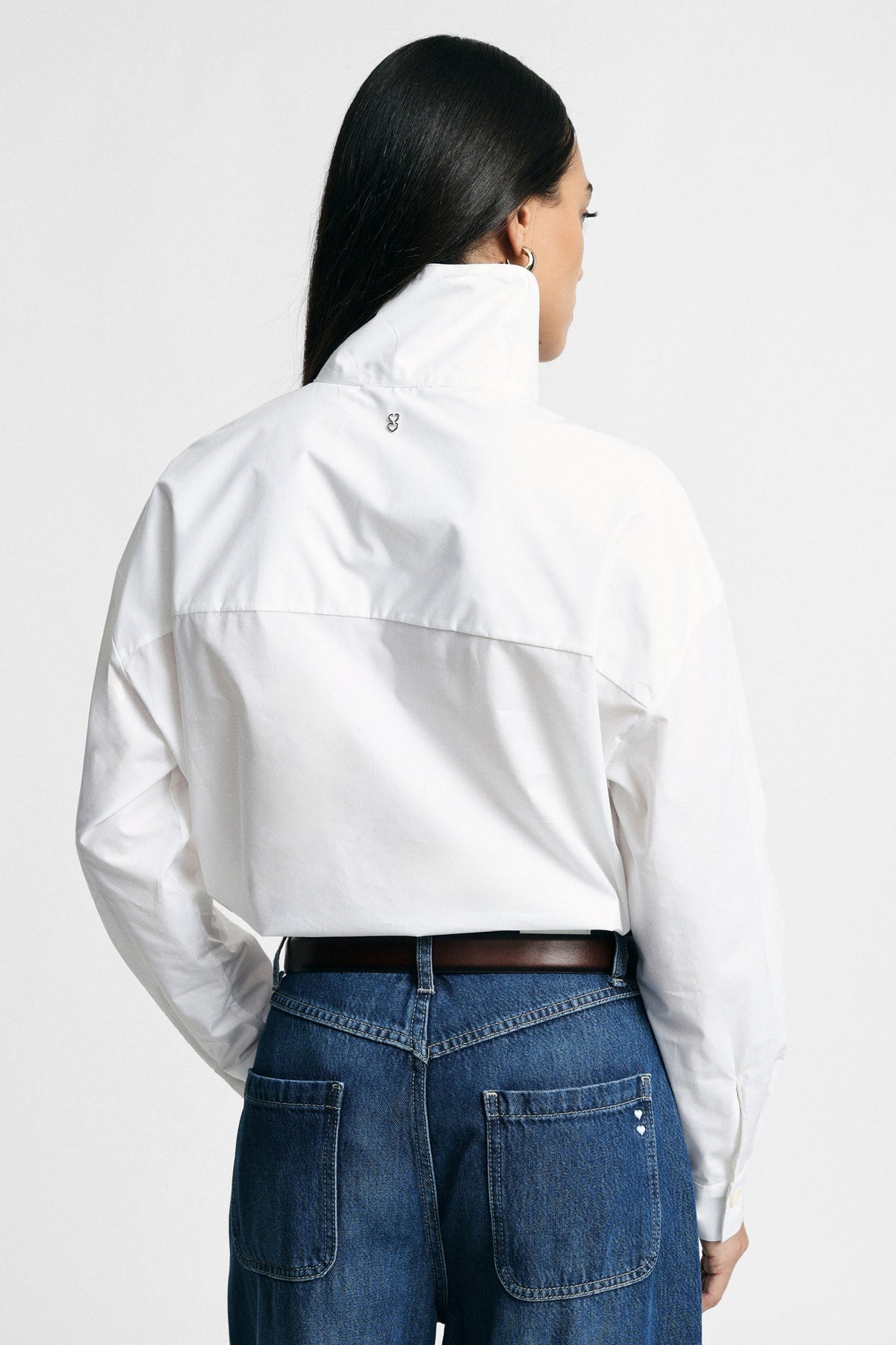 Chemise fluide manches larges en coton blanche – Femme