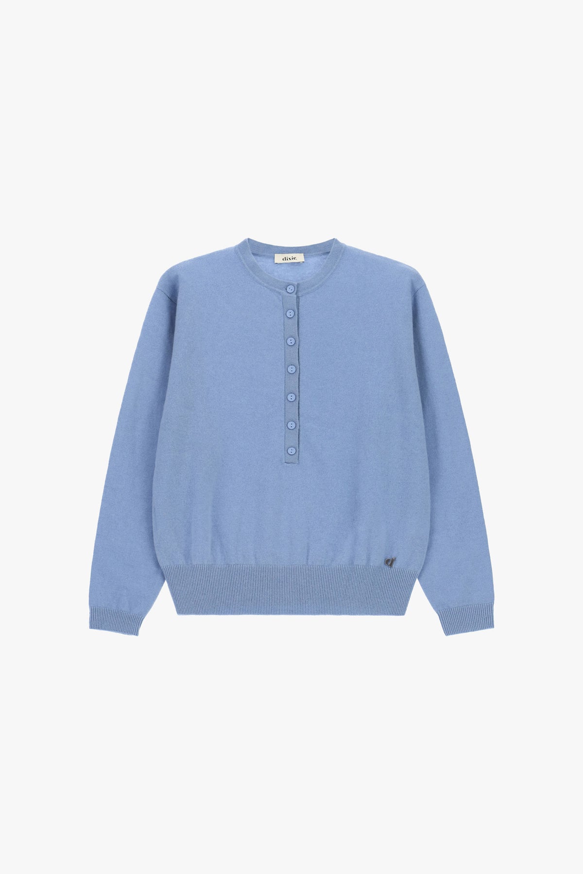 Pull col tunisien en laine bleu ciel Dixie vue produit