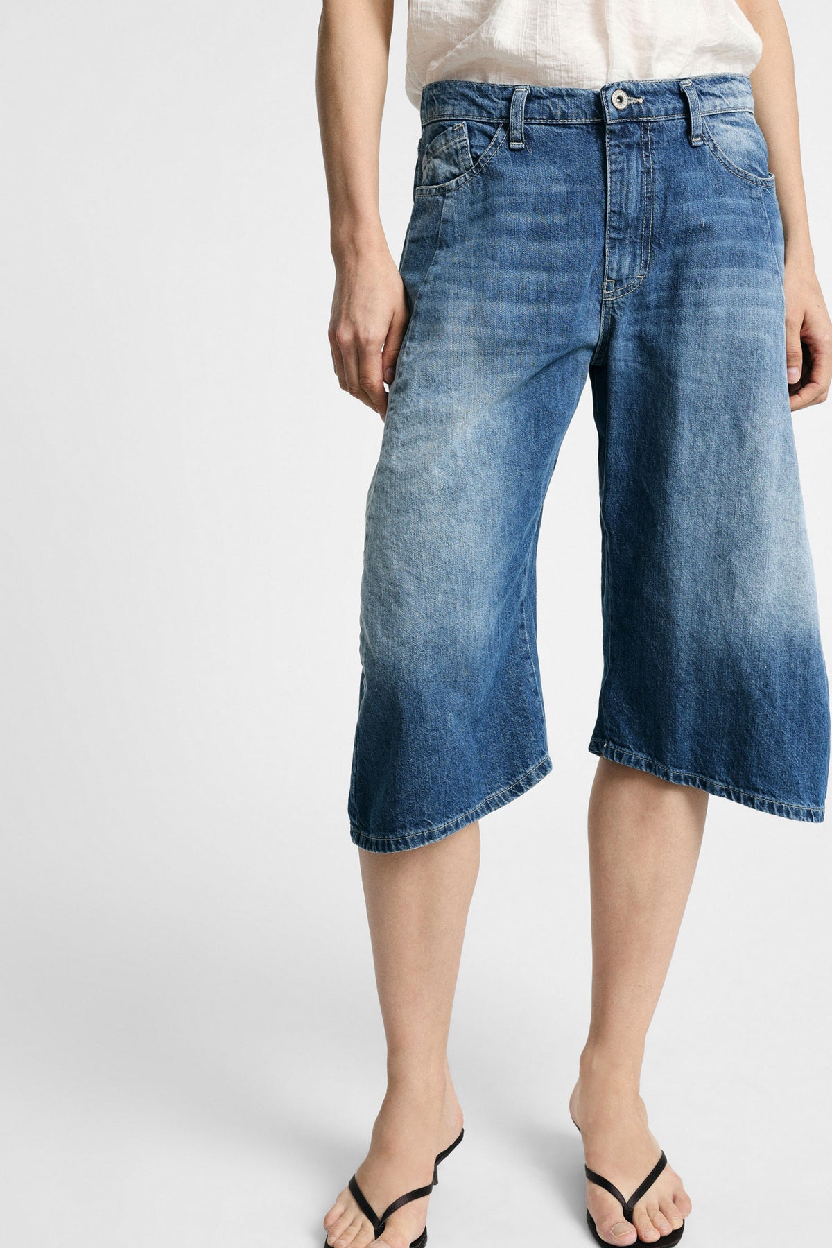 Bermuda en denim bleu – Please