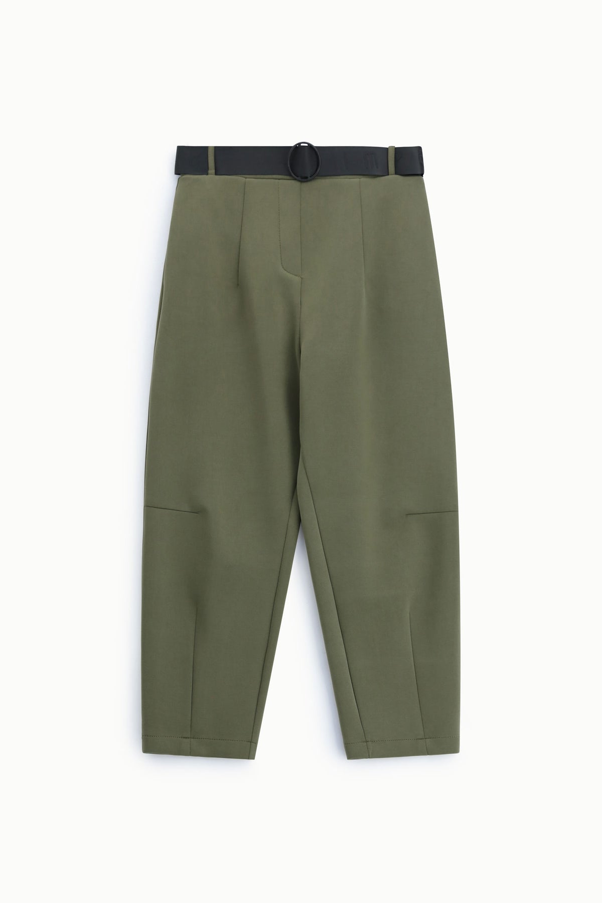 Pantalon carotte ceinturé kaki – Femme