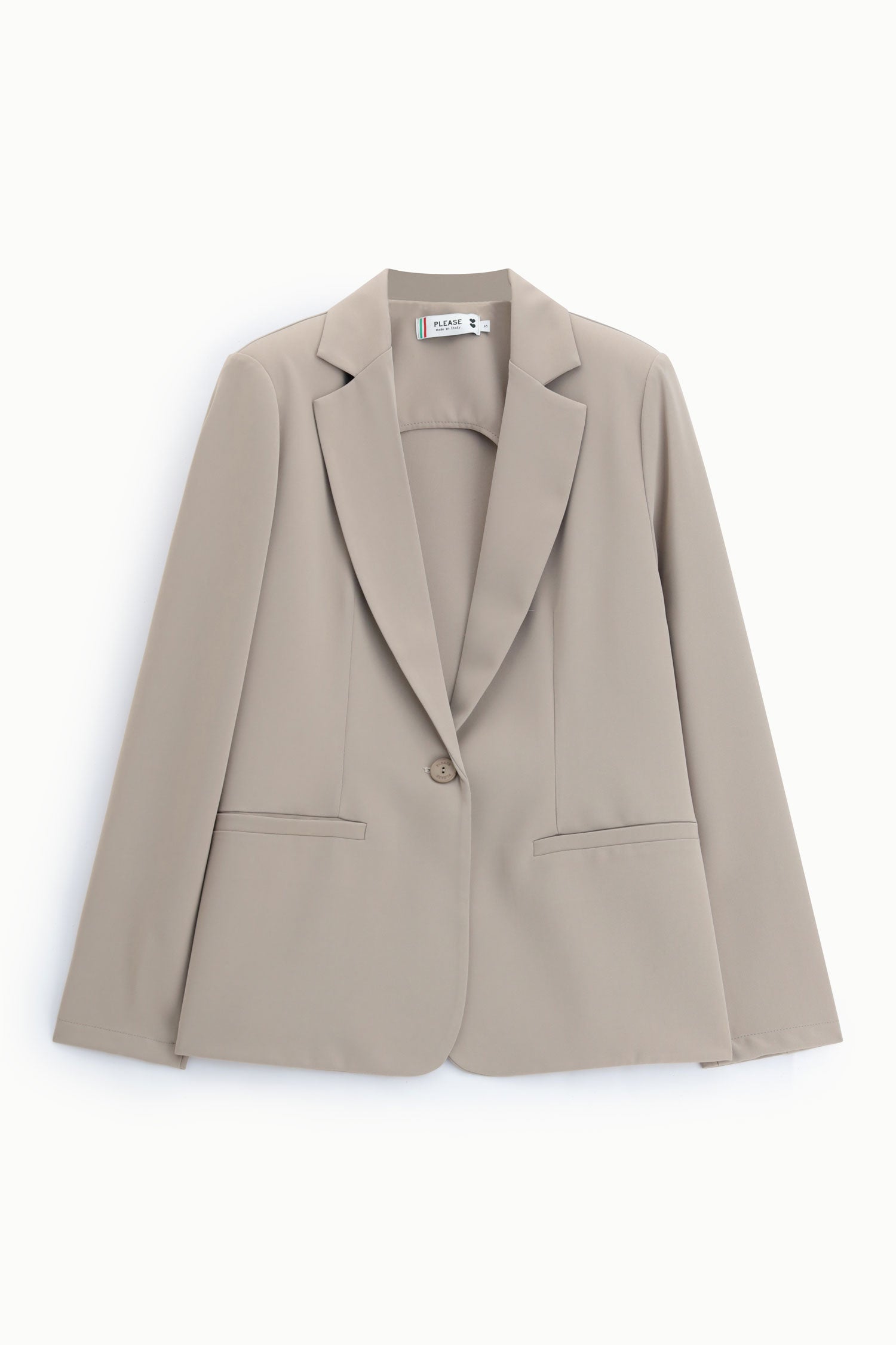 Blazer tailleur fluide en crêpe infroissable taupe Please Femme