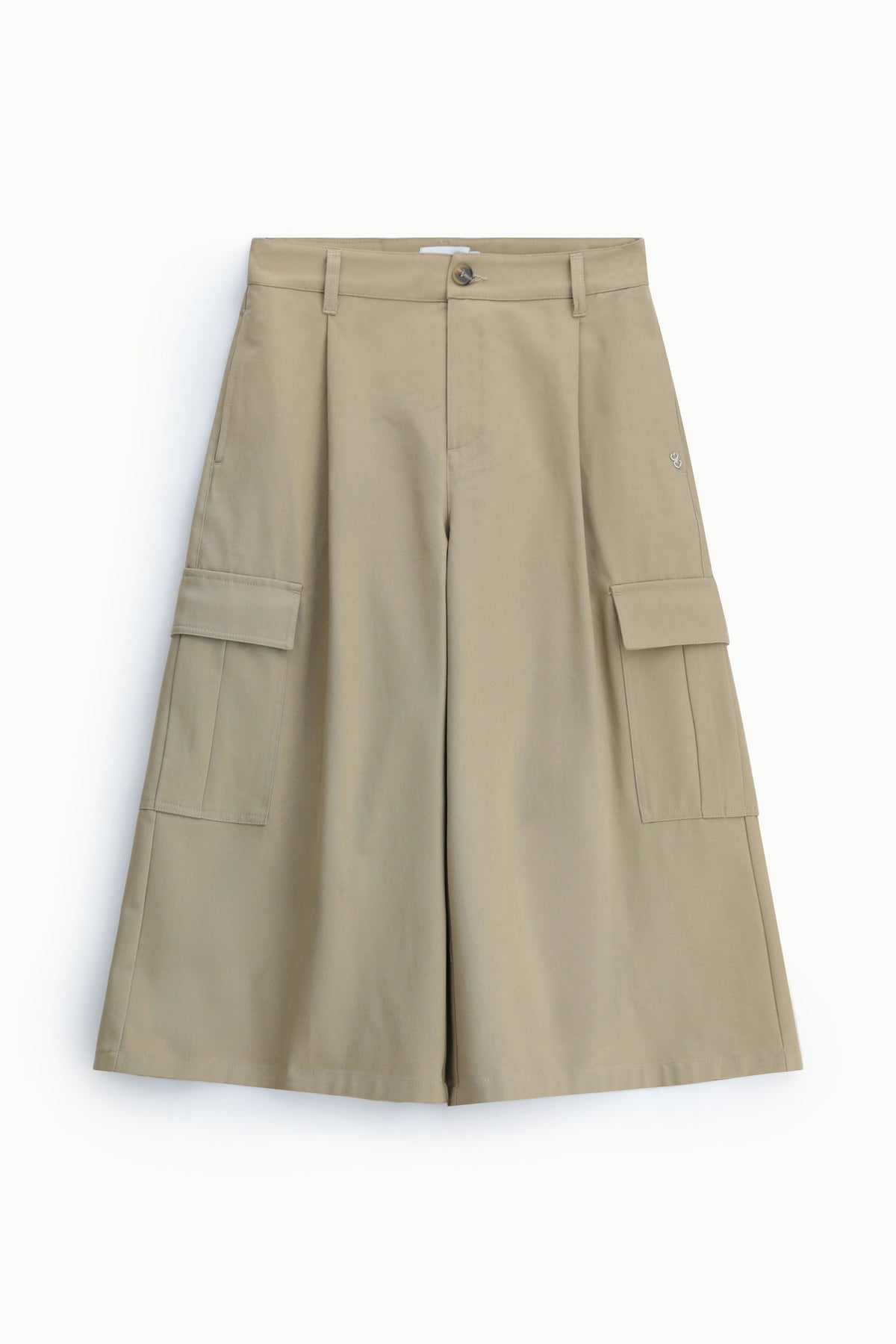 Jupe-culotte cargo en coton camel – Please