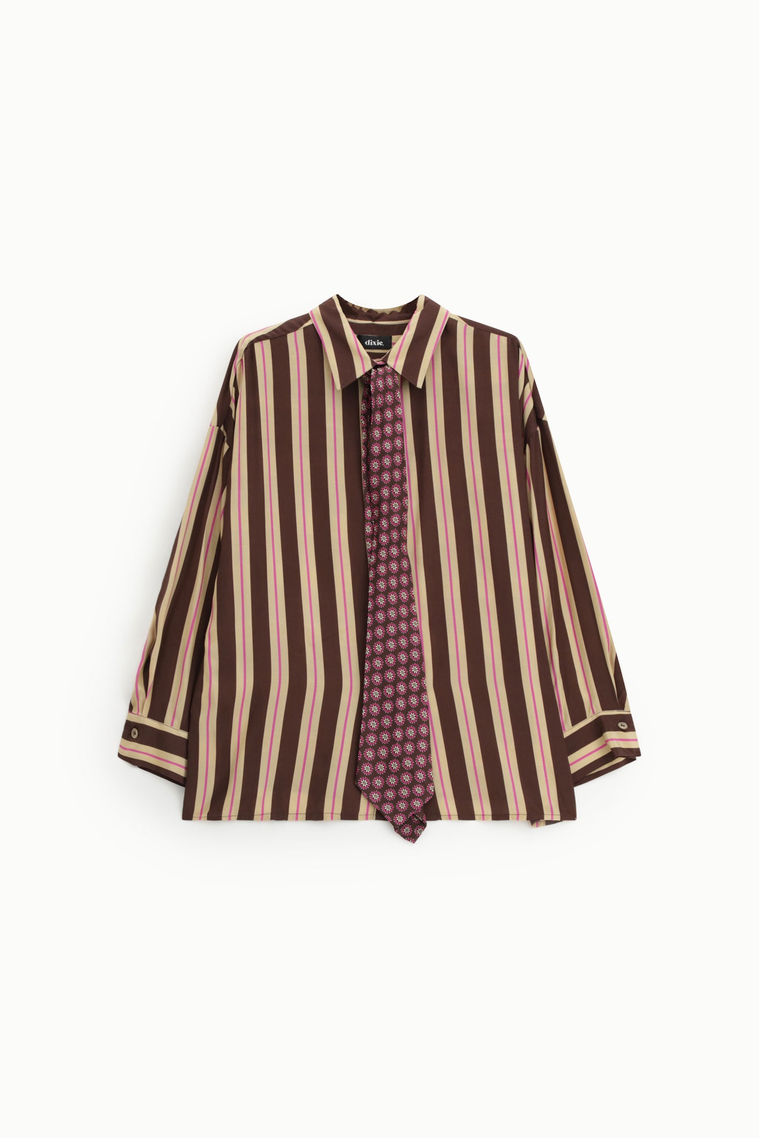 Chemise en viscose chocolat Dixie Femme vue de face