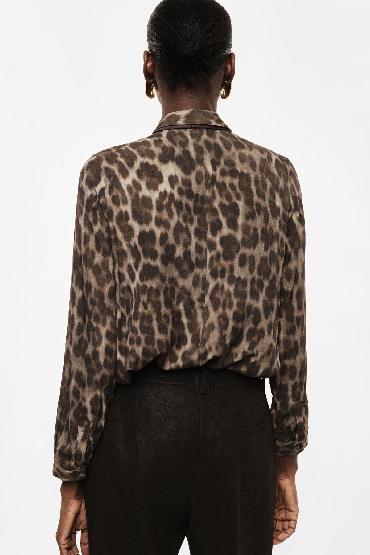 Chocolate leopard print long-sleeved shirt – Imperial