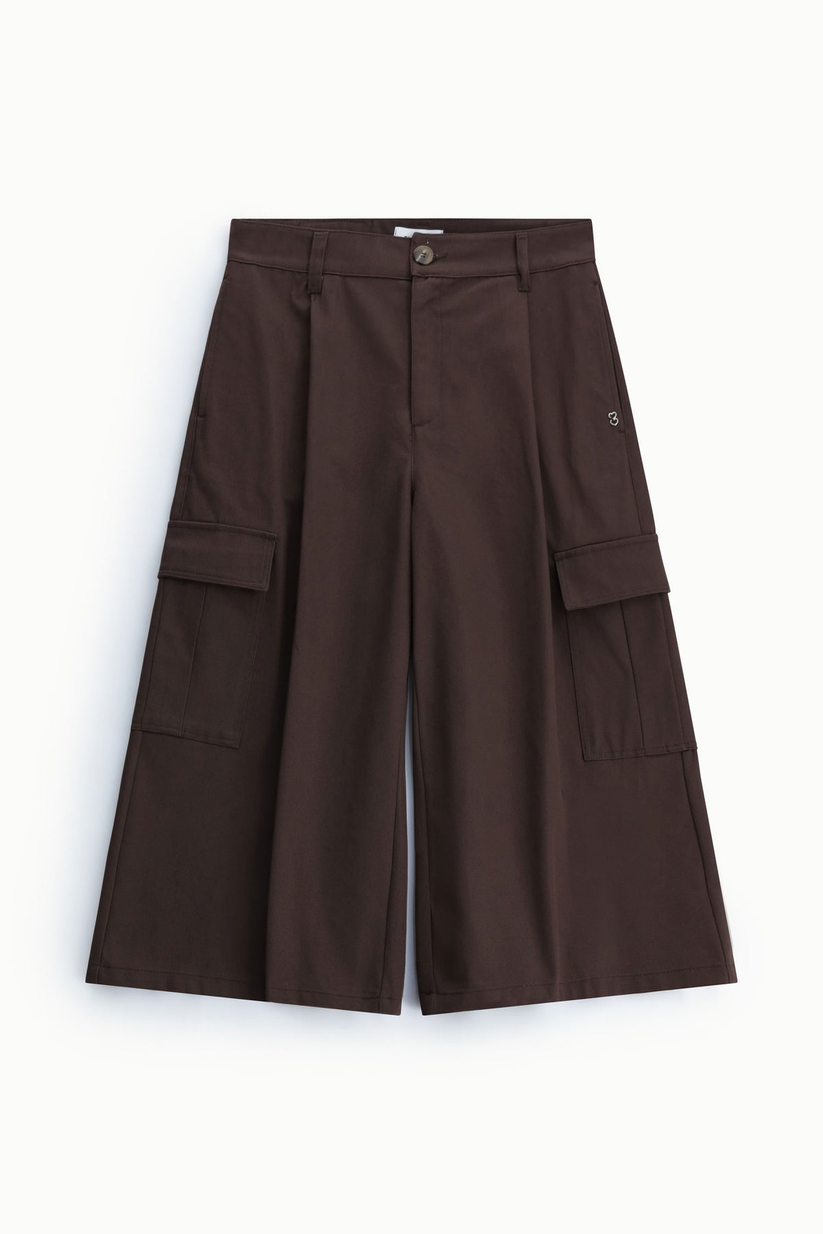 Jupe-culotte cargo en coton marron – Please