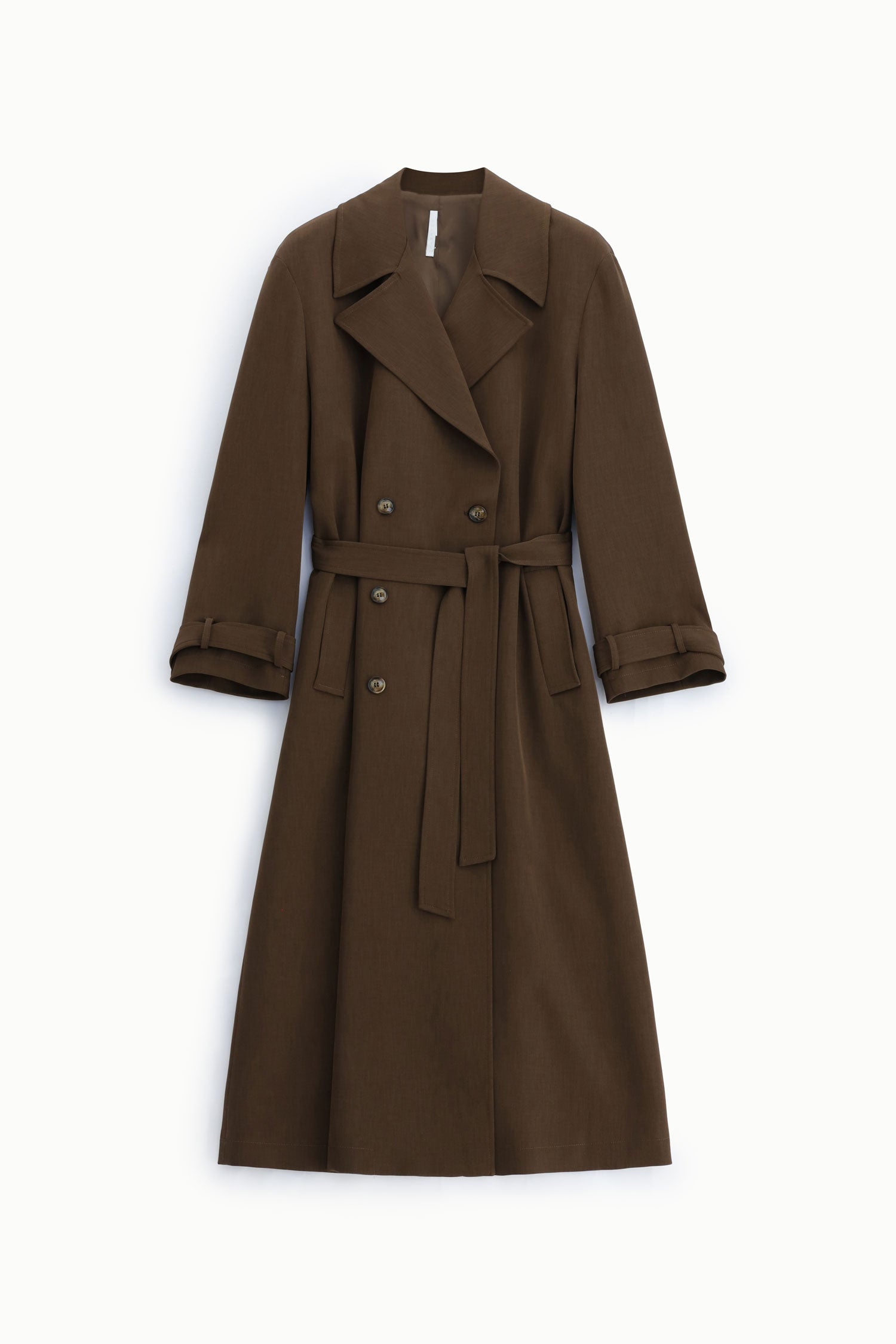 Trench-coat double boutonnage ceinture chocolat - Imperial Femme