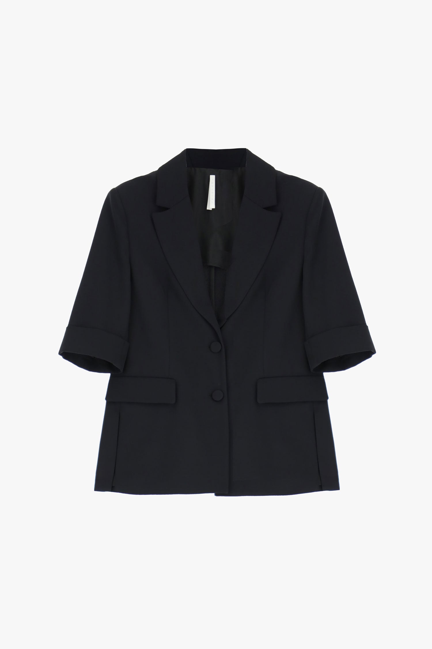 Blazer droit manches courtes col revers crantés noir Imperial Femme