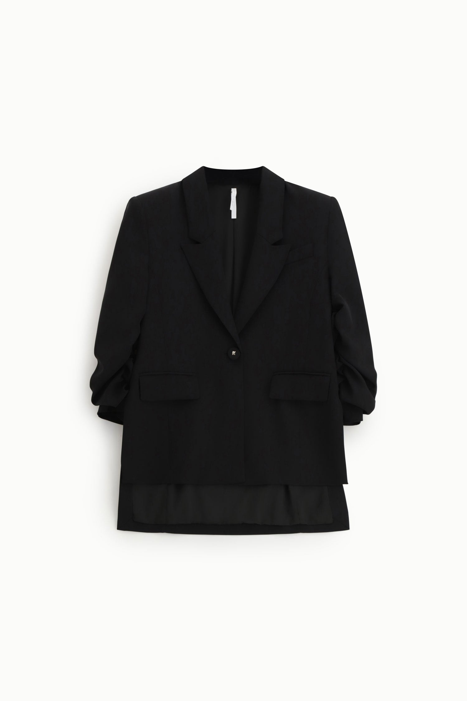 Blazer fluide manches froncées crêpe diagonal noir Imperial Femme