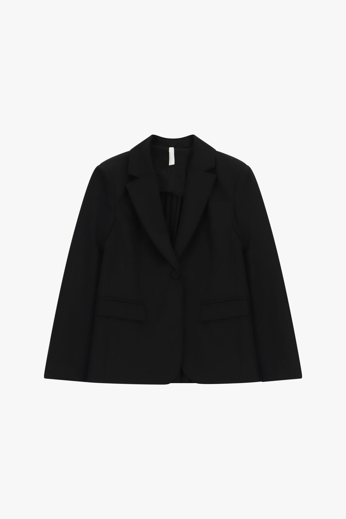 Blazer droit à revers cranté noir – Femme