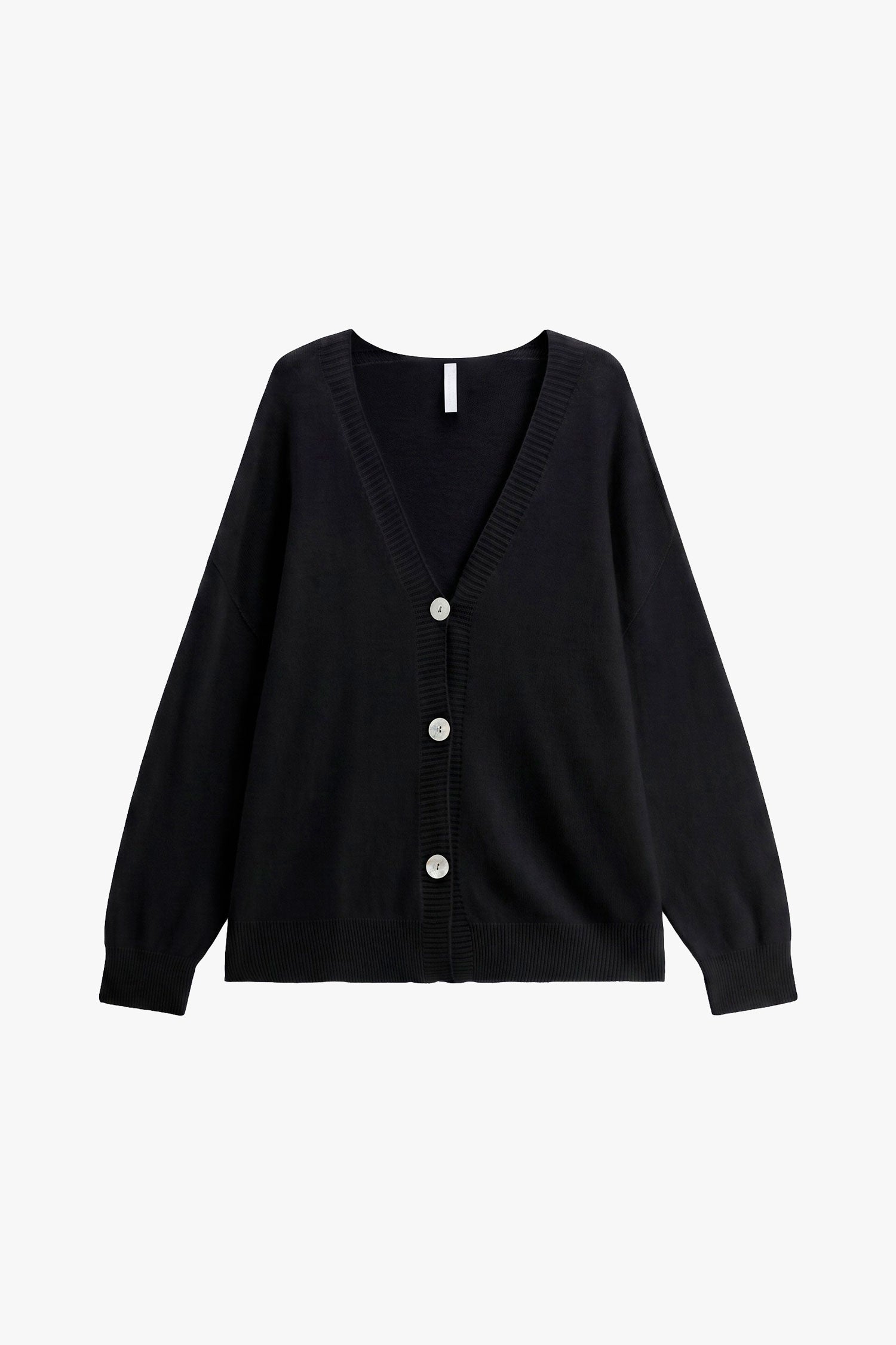 Cardigan col V à boutons nacrés noir Imperial Femme