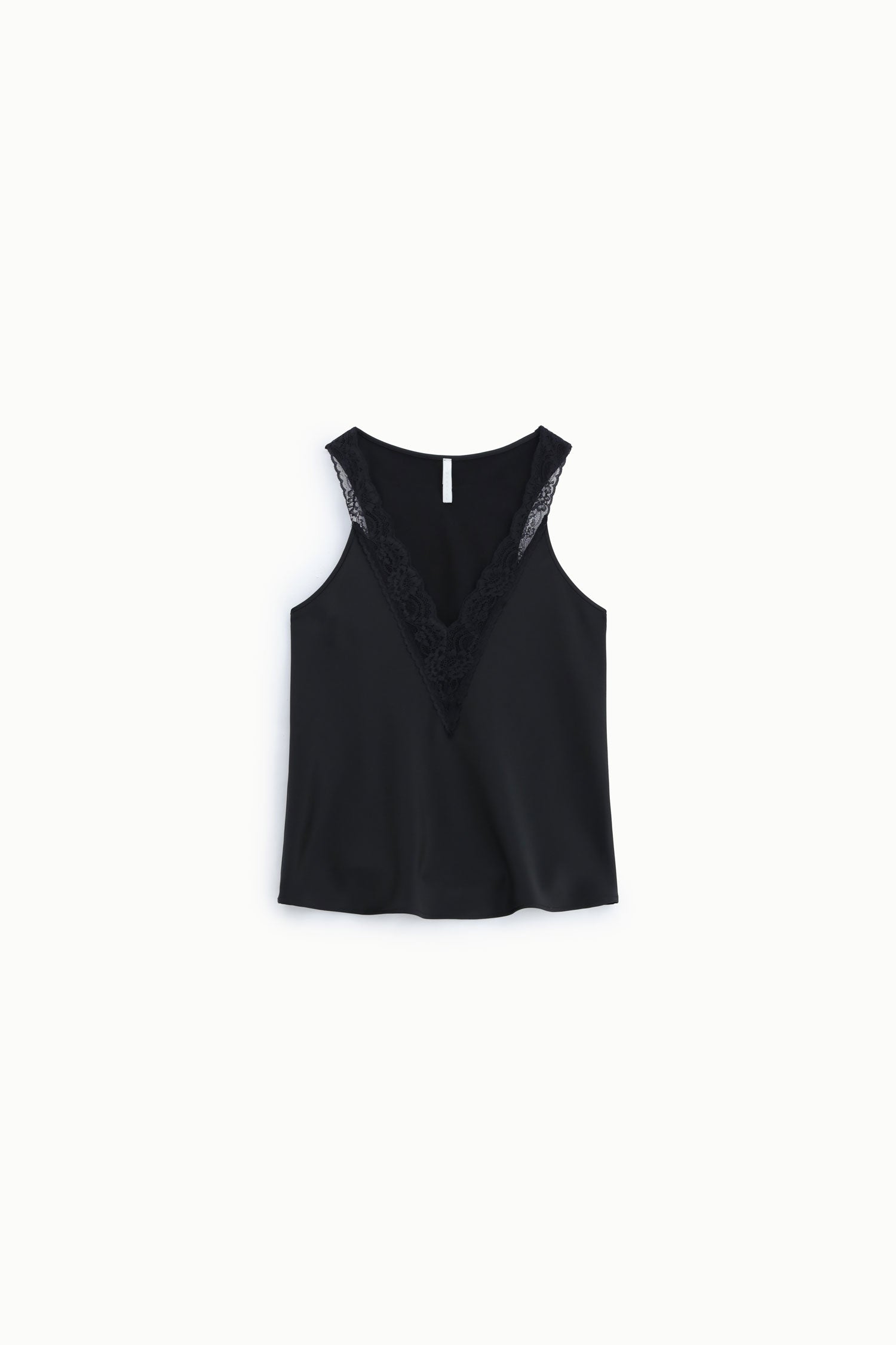 Top caraco decollete V borde de dentelle noir Imperial Femme vue de face