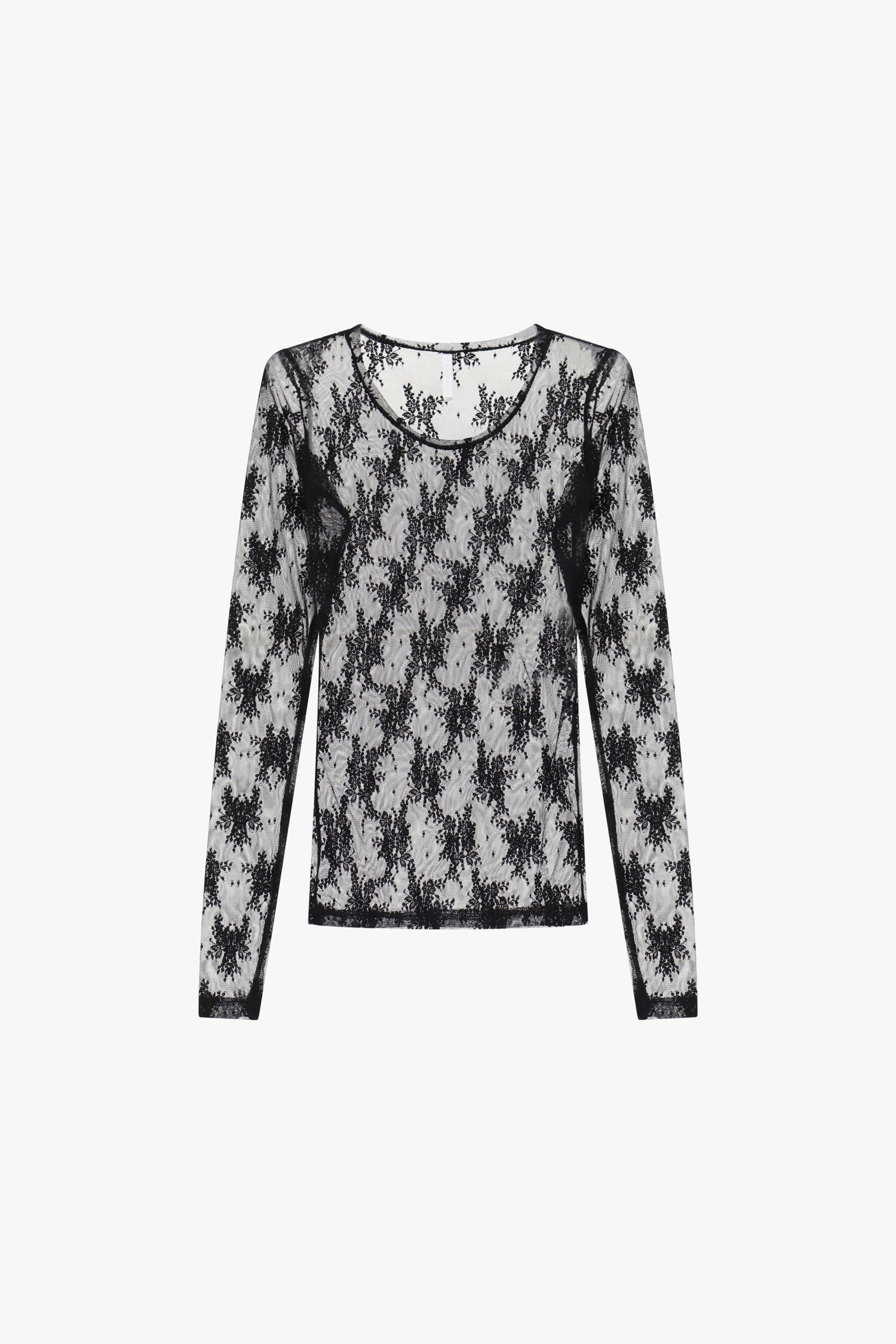 T-shirt dentelle florale manches longues noir Imperial Femme