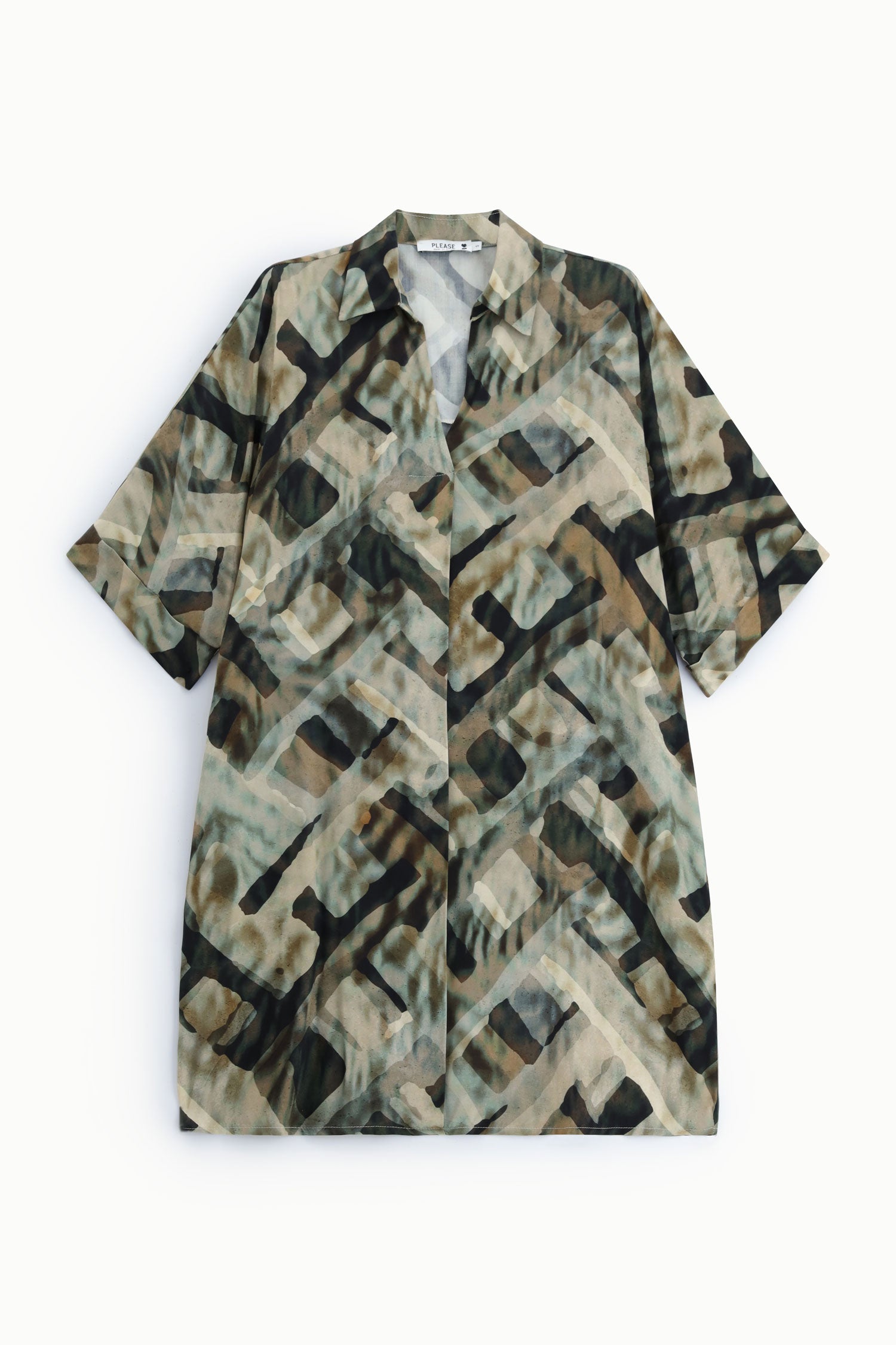 Robe longue fluide en viscose taupe Please Femme vue produit