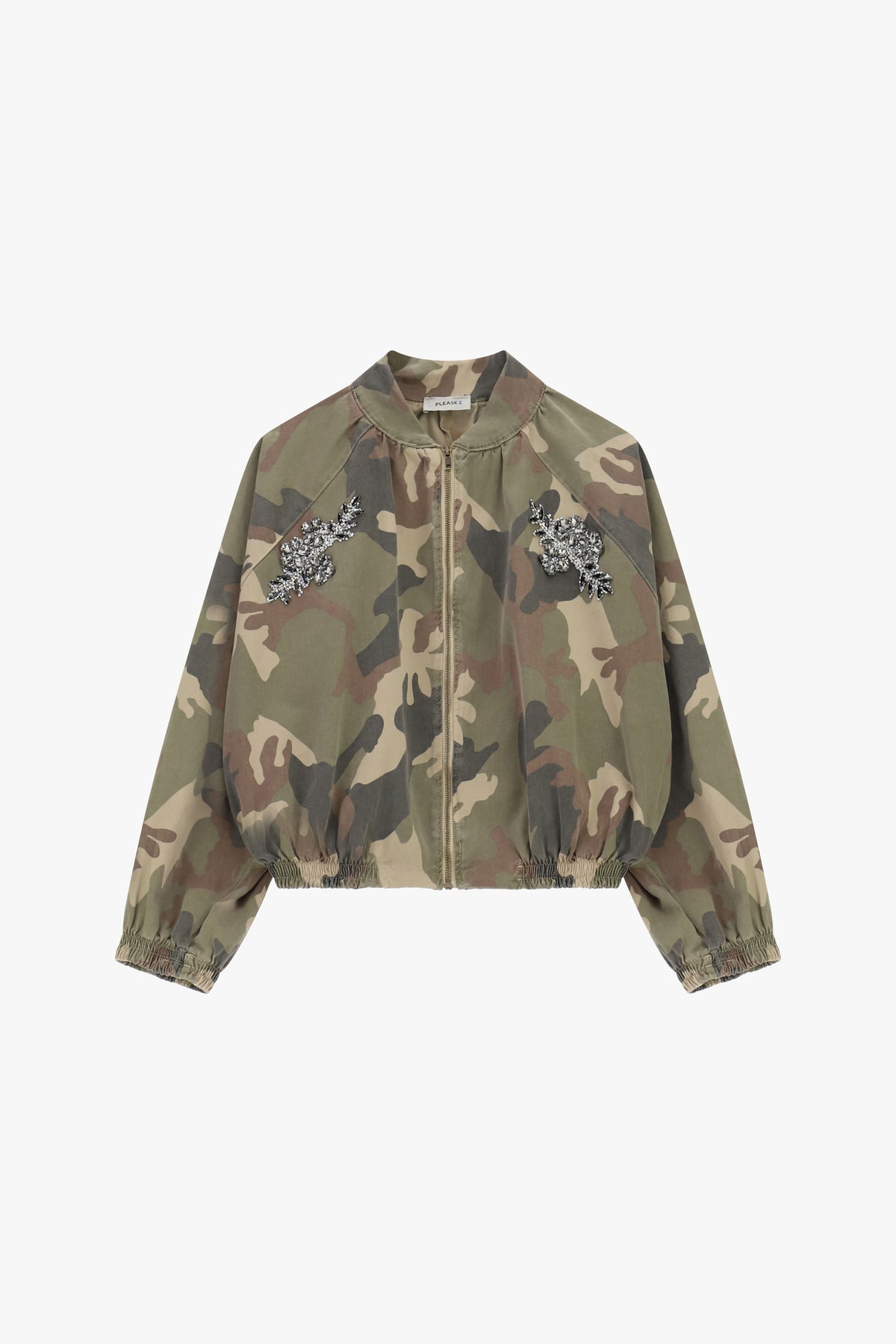 Bomber camouflage à ornements bijoux – Please