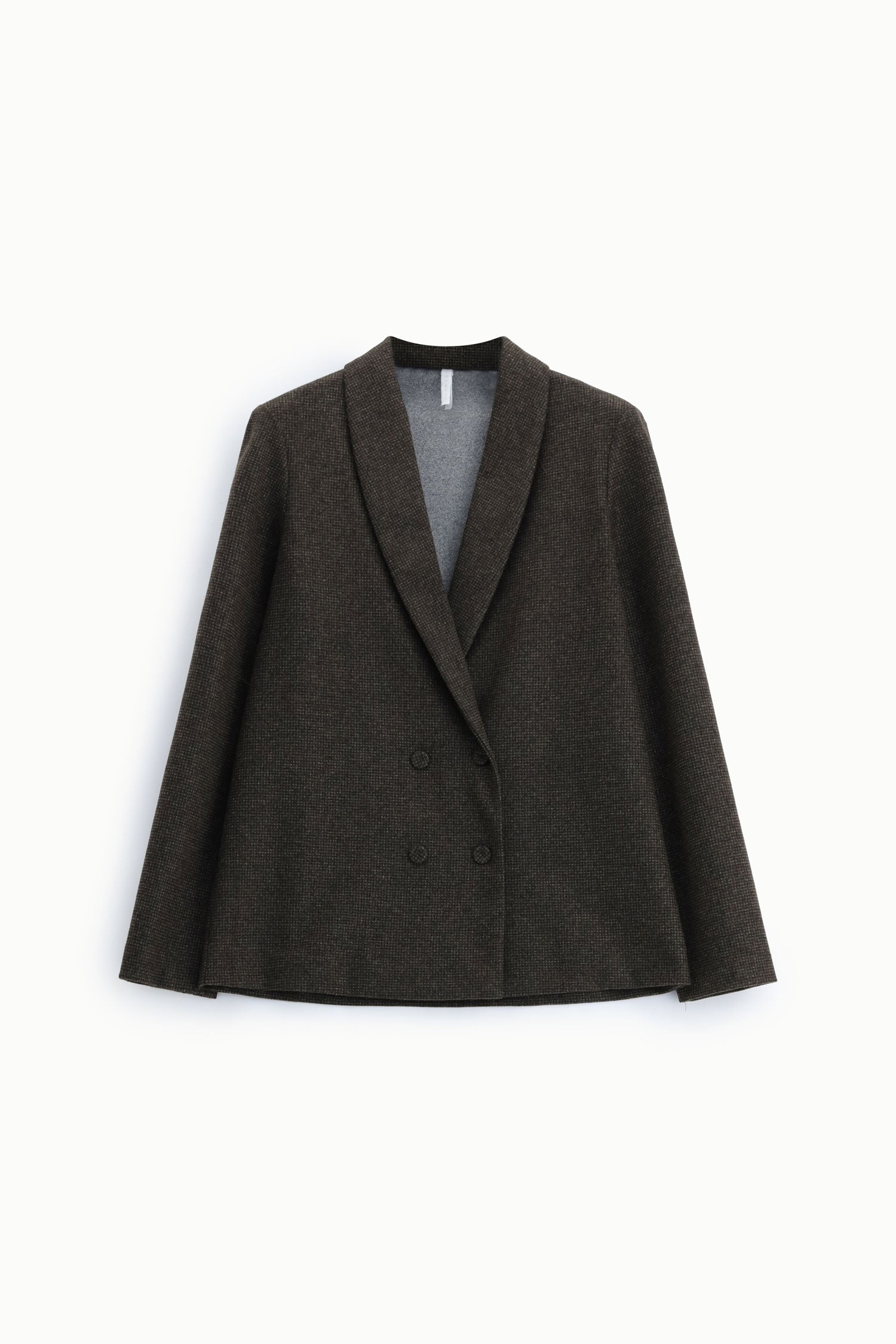 Blazer croise revers chale pied-de-poule chocolat et gris Imperial Femme vue produit