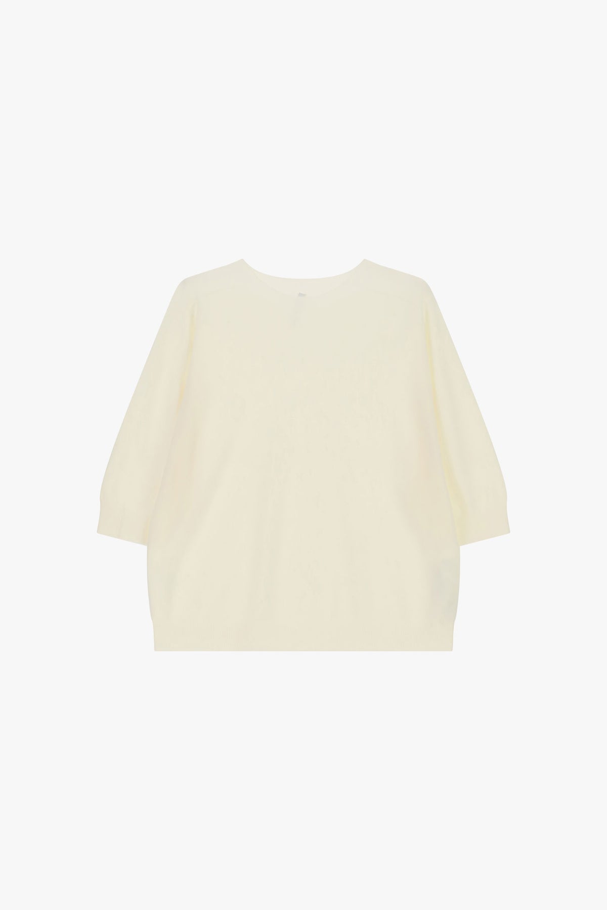 Pull col rond à manches ballon trois-quarts écru Imperial Femme