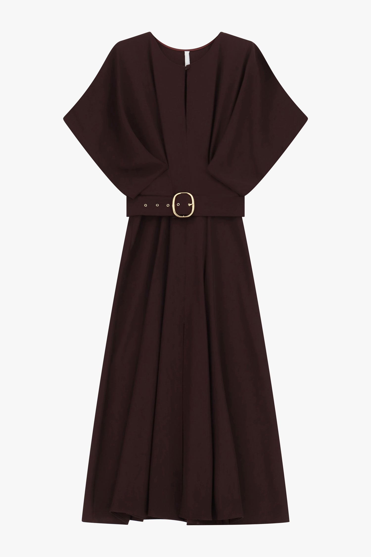 Robe longue manches chauve-souris ceinturee bordeaux Imperial Femme vue de face