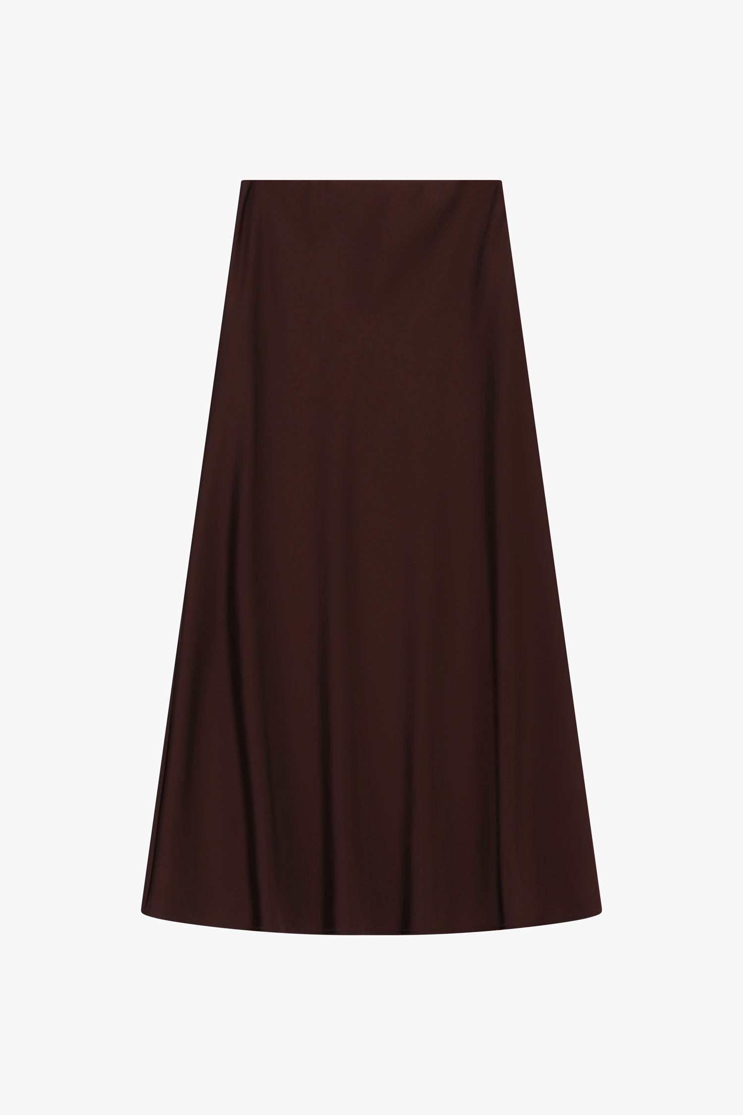 Jupe midi sirene en crepe satin bordeaux Imperial Femme vue de face