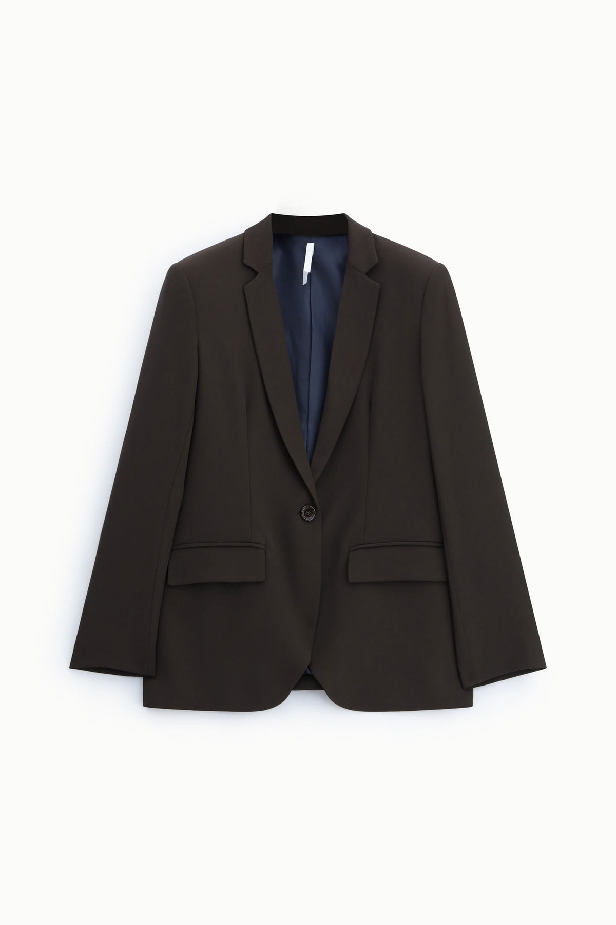Blazer une boutonnière en crêpe marron Imperial Femme, vue à plat