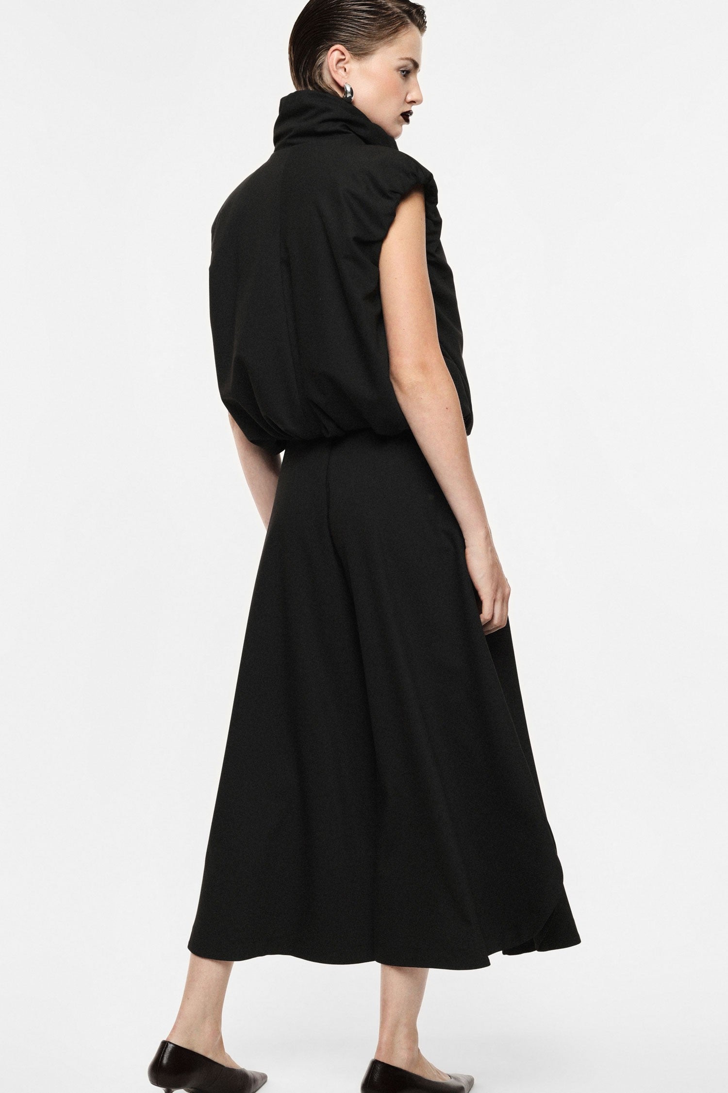 Jupe-culotte noire Imperial portée, vue de dos