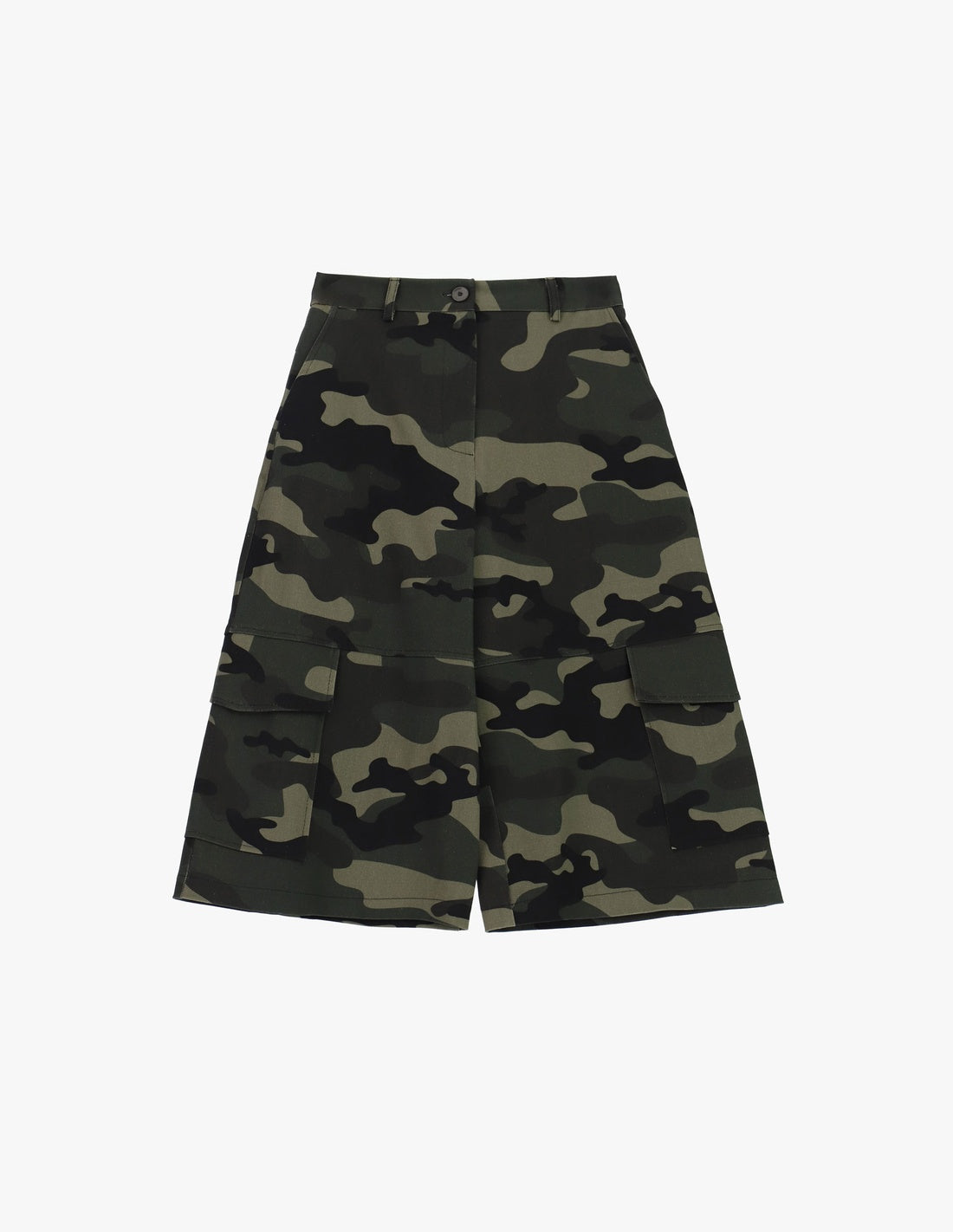 Bermuda cargo long camouflage vert militaire à plat – Imperial