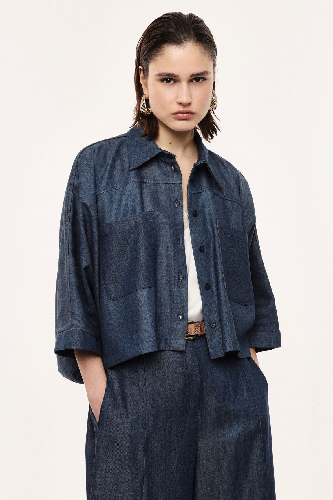 Imperial Chemise Blu Denim Cnk6laz