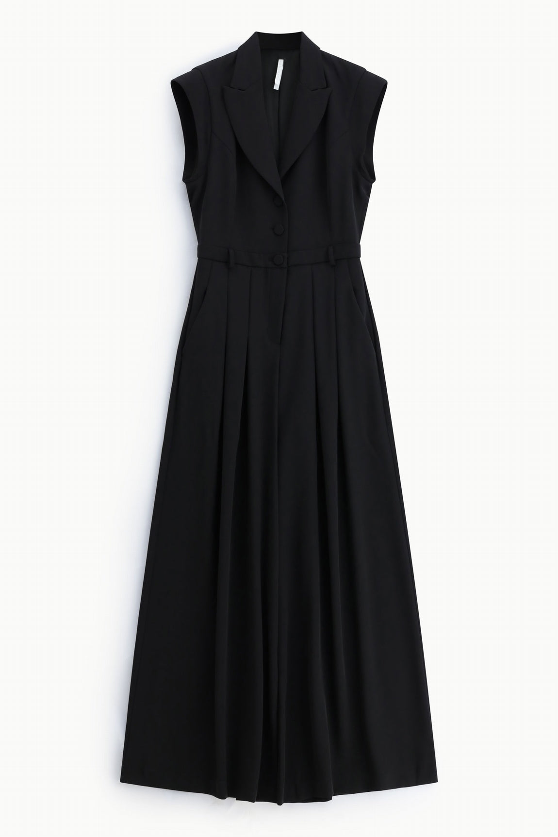 Combinaison pantalon tailleur col à revers en crêpe noir – Imperial Femme