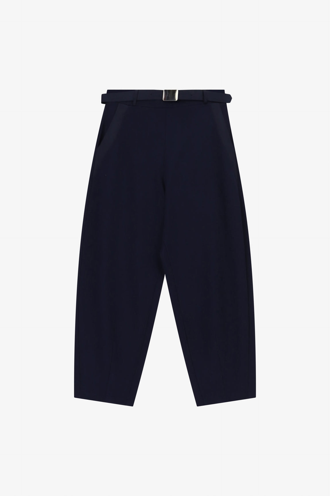 Pantalon ballon 3/4 taille haute ceinturé bleu marine – Imperial Femme