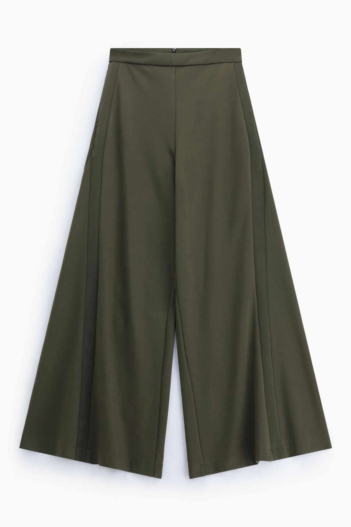 Pantalon palazzo à galons satin kaki – Imperial Femme