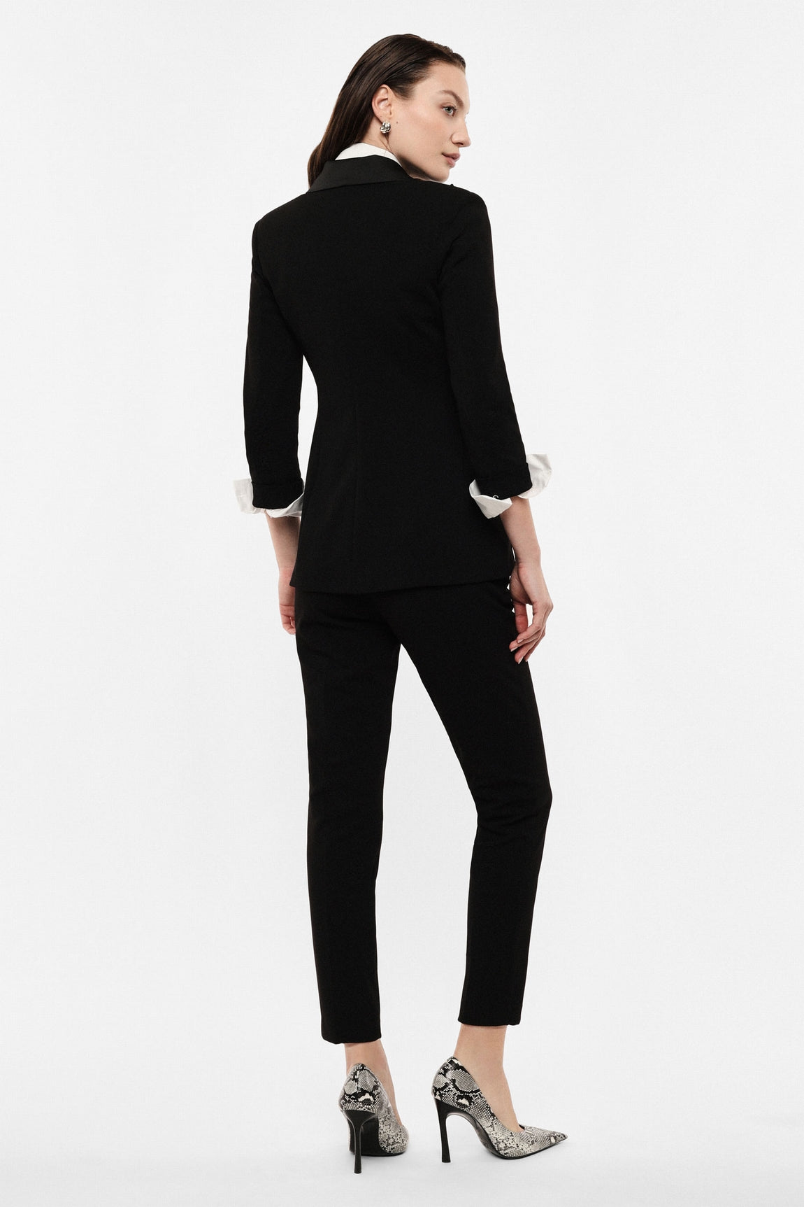 Pantalon de smoking cigarette noir Imperial Femme, longueur 7/8 sur la cheville
