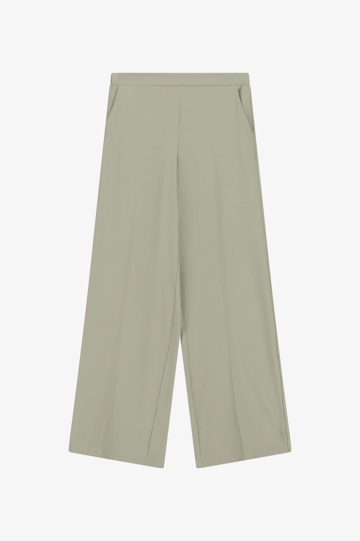 Pantalon palazzo fluide taille haute vert d'eau – Imperial Femme