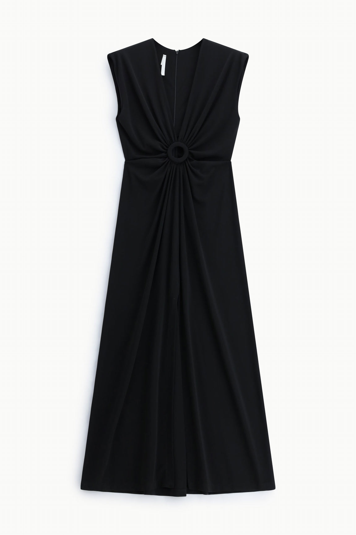Robe longue drapée sans manches noir – Imperial Femme