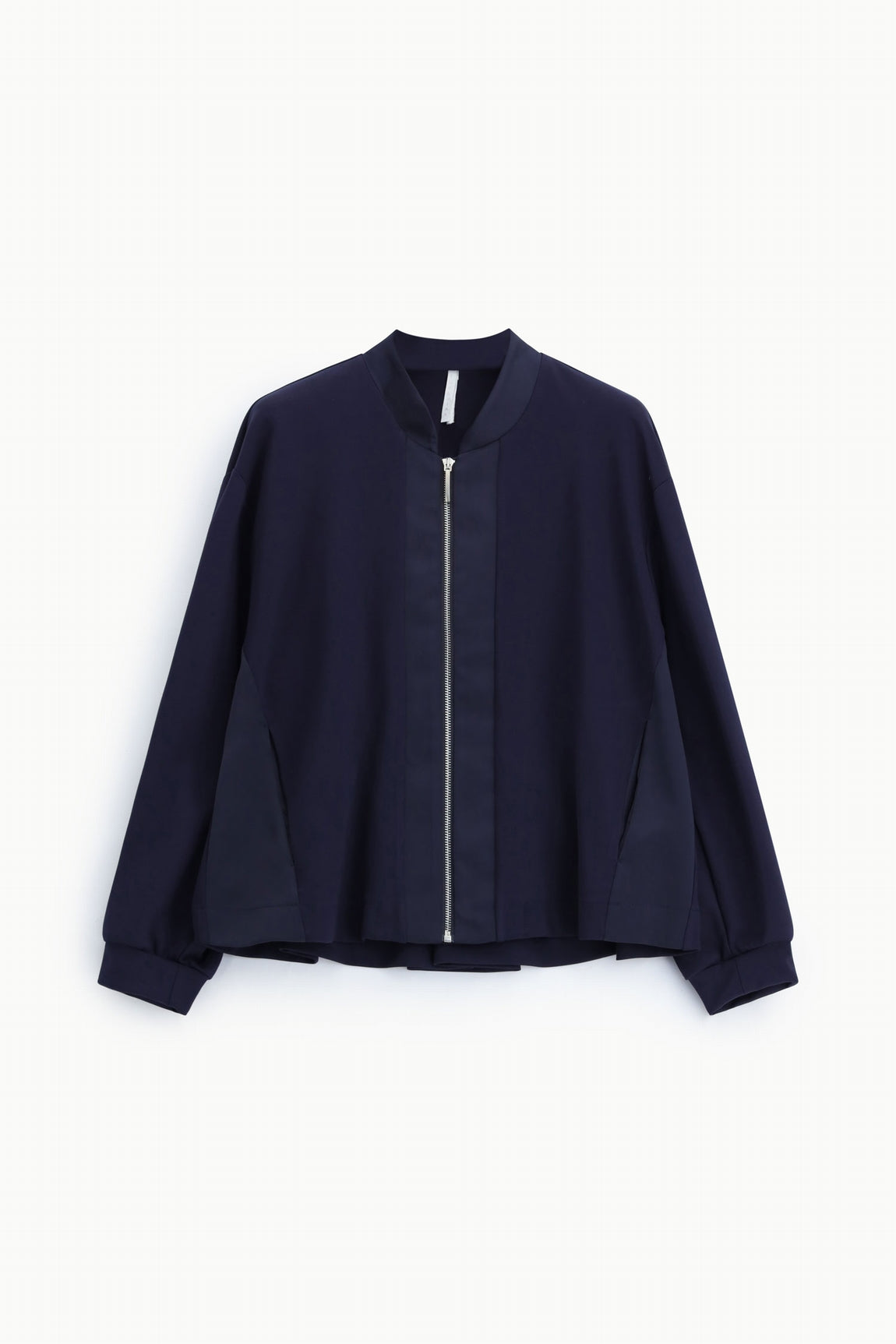 Bomber oversize à col satiné bleu marine – Imperial Femme
