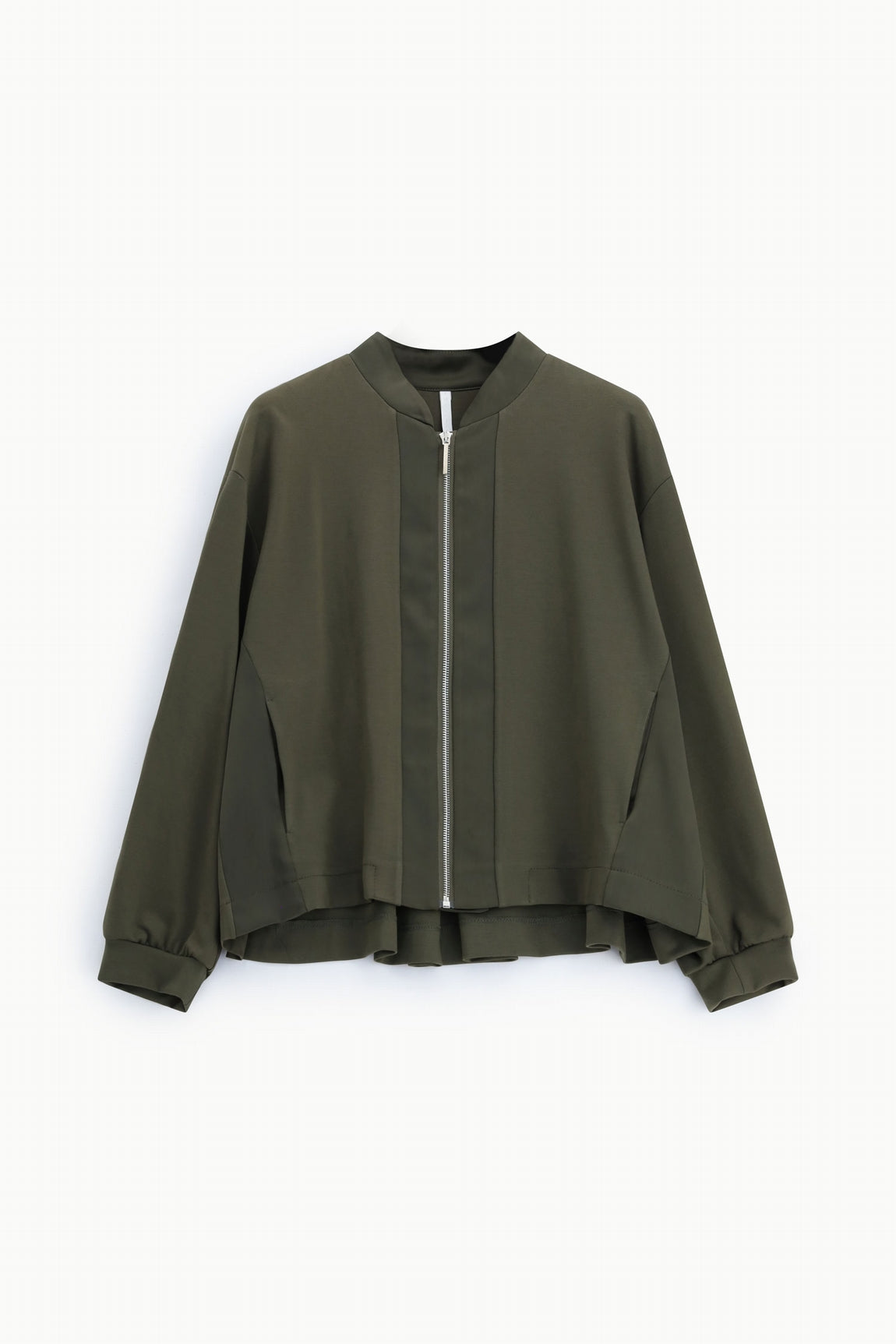 Bomber oversize à col satiné kaki – Imperial Femme