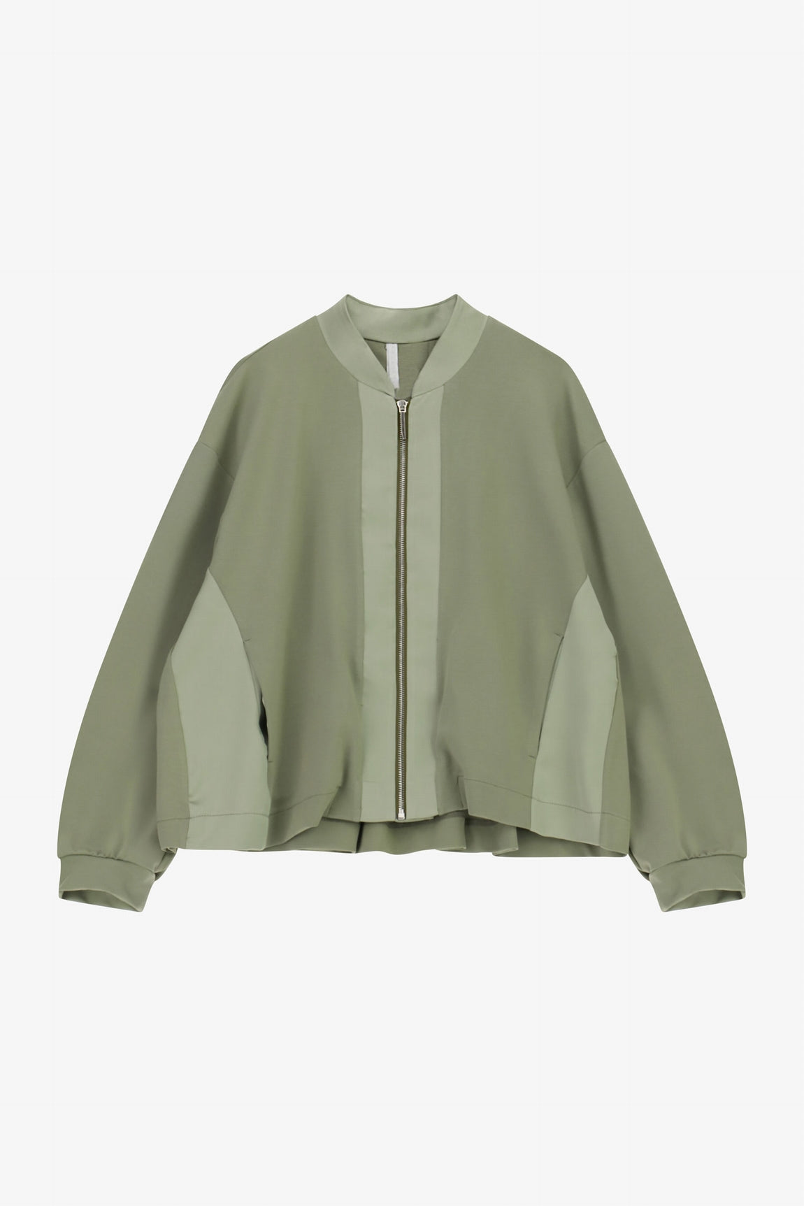 Bomber oversize à col satiné vert d'eau – Imperial Femme