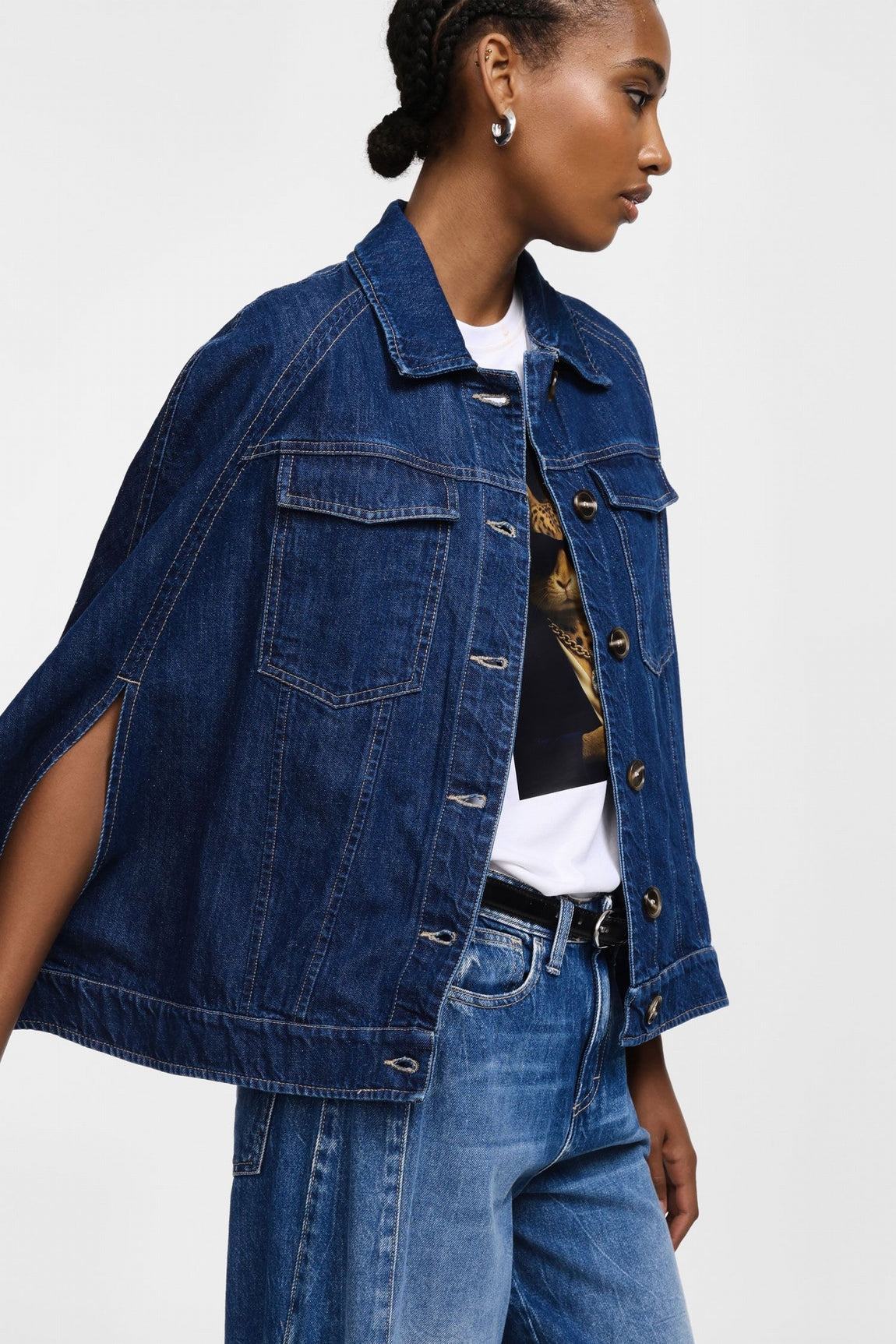 Please Blouson Blu Denim V0n6eh0c91