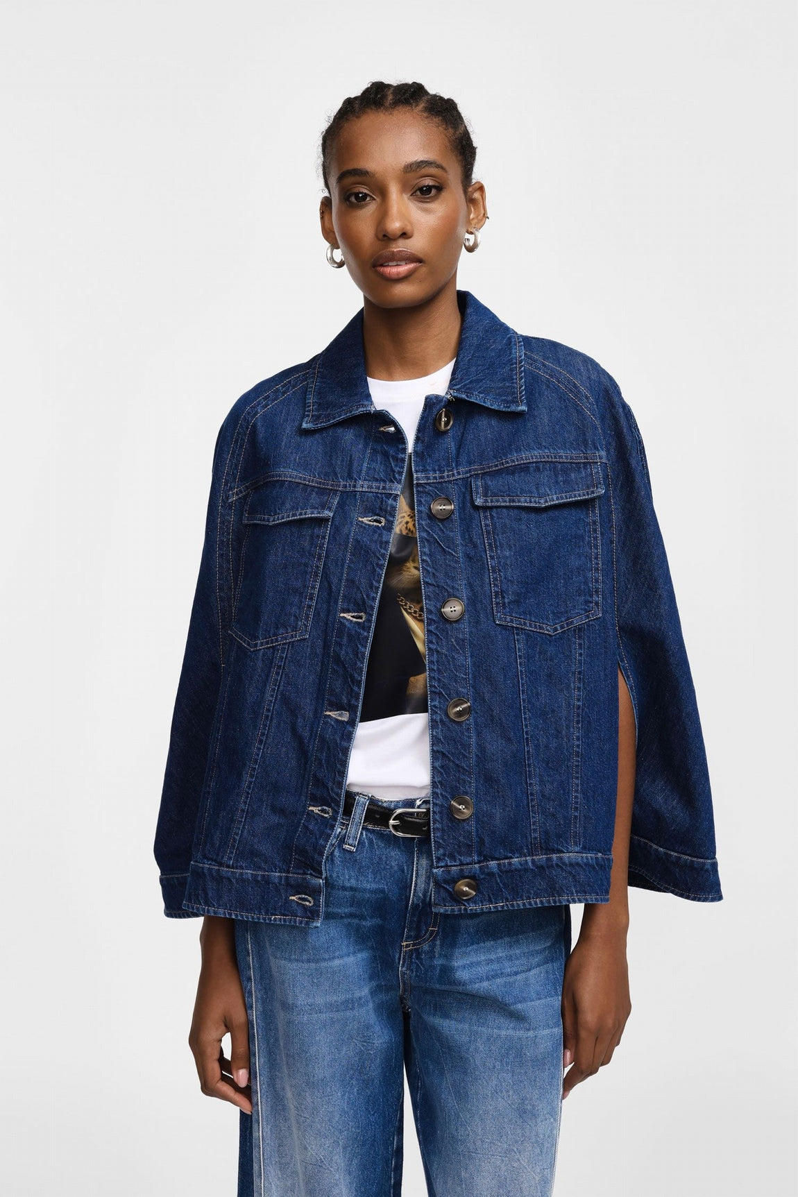 Please Blouson Blu Denim V0n6eh0c91
