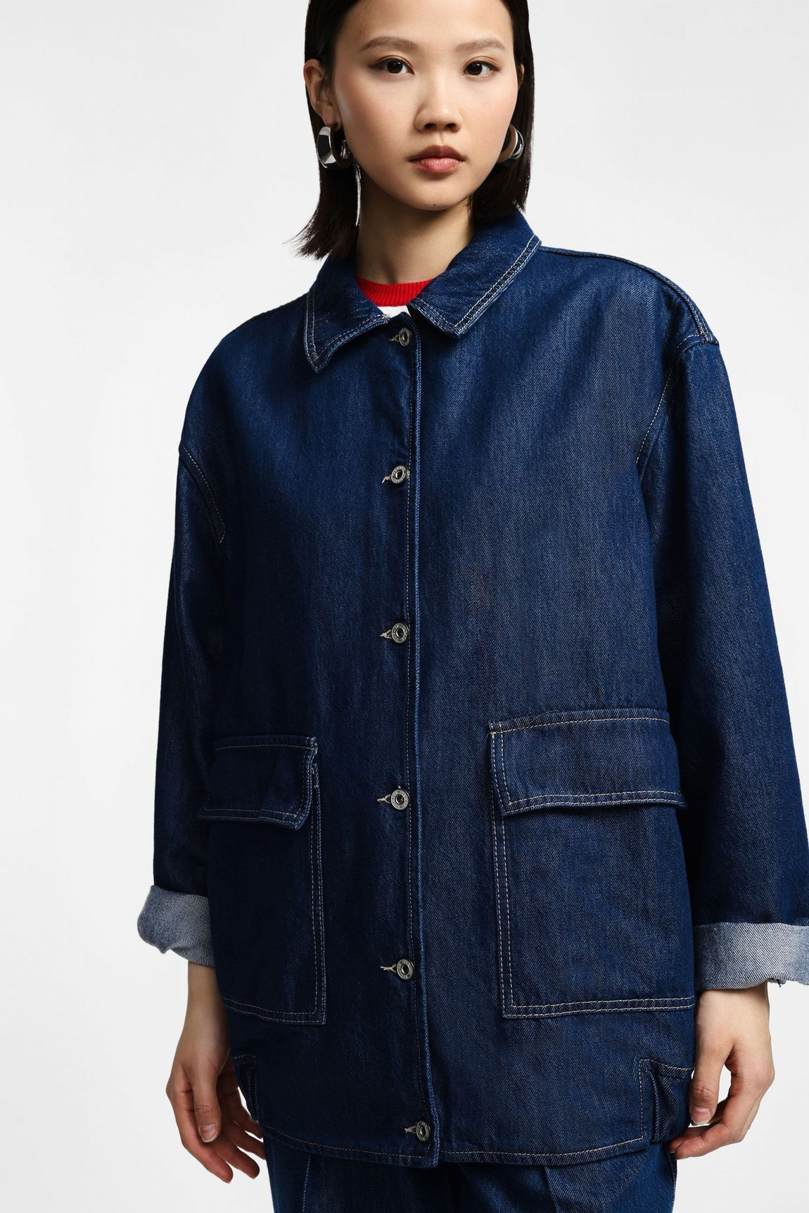 Please Blouson Blu Denim V0nkcqzc51