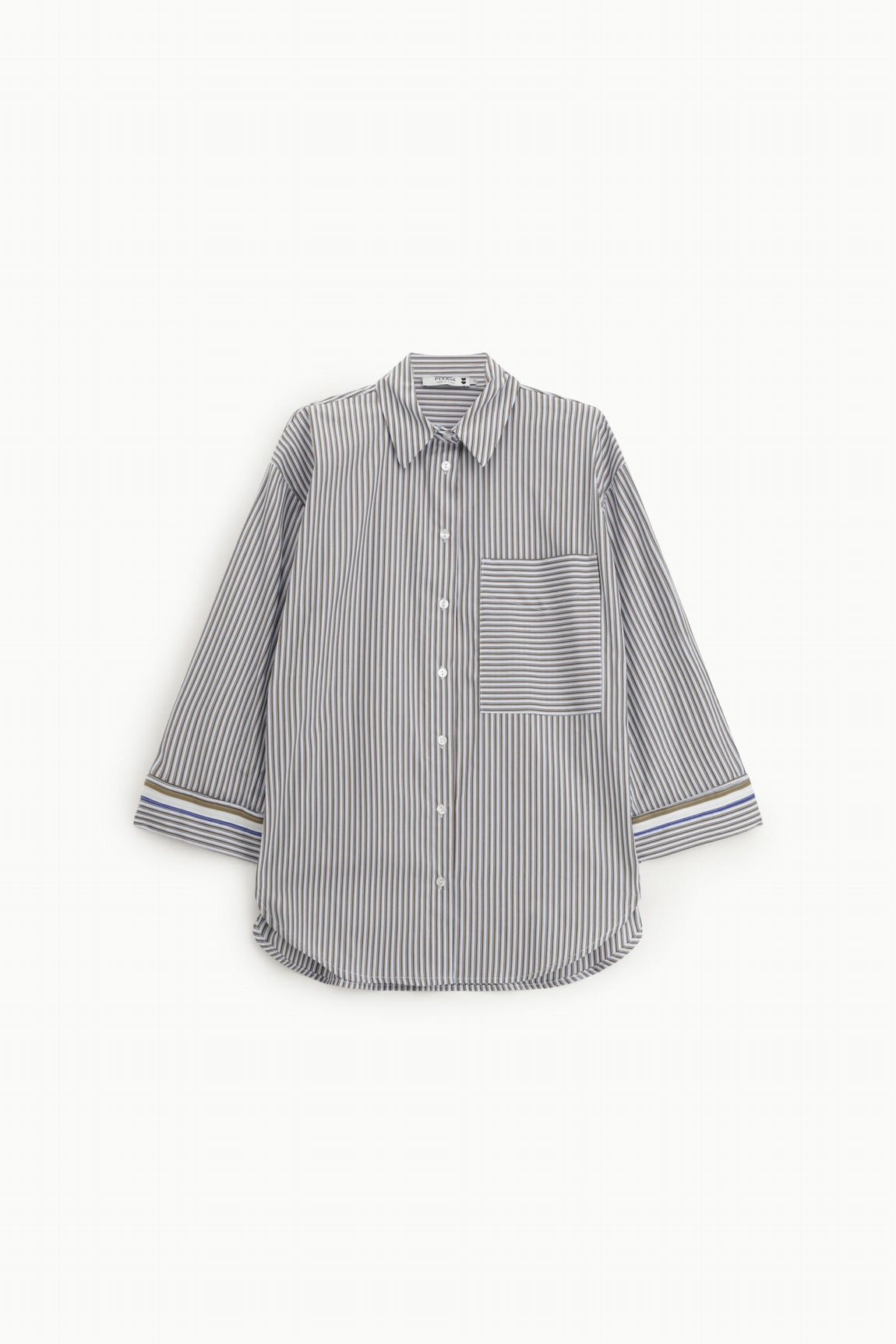 Please Chemise Bianco/Marrone C1mhdvv000