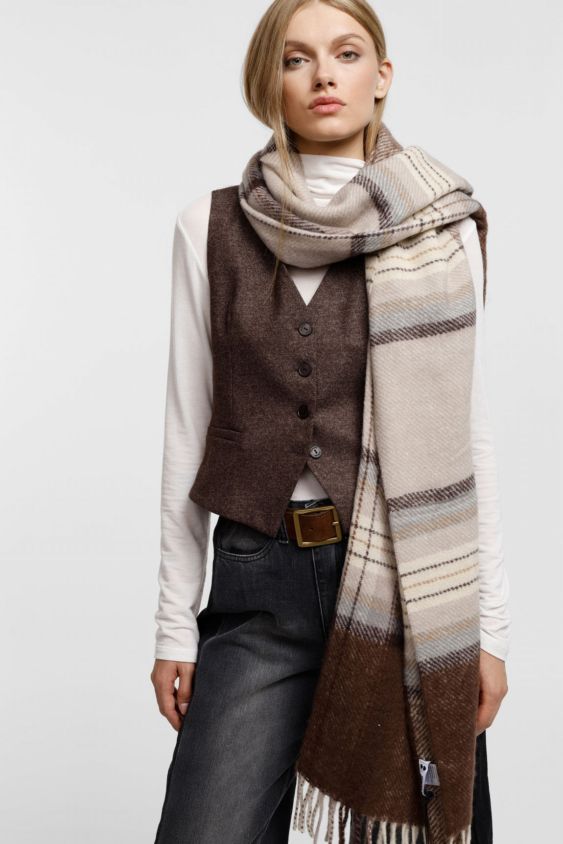 Please Gilet Cioccolato/Bian L975gg02