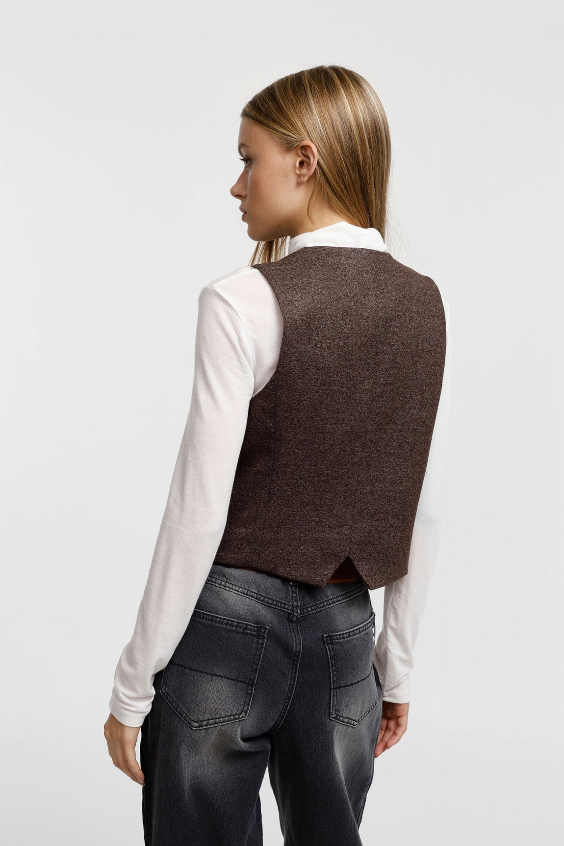 Please Gilet Cioccolato/Bian L975gg02