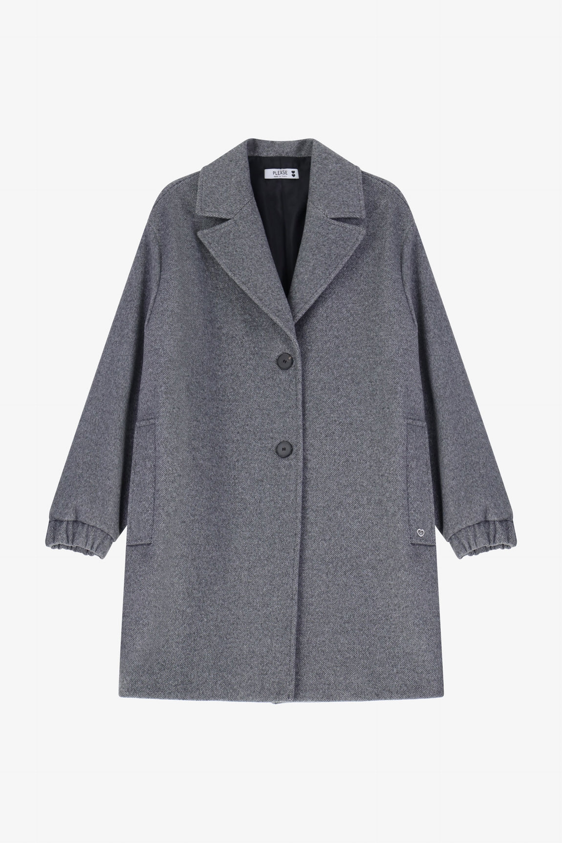 Please Manteau Grigio Melange K493selba