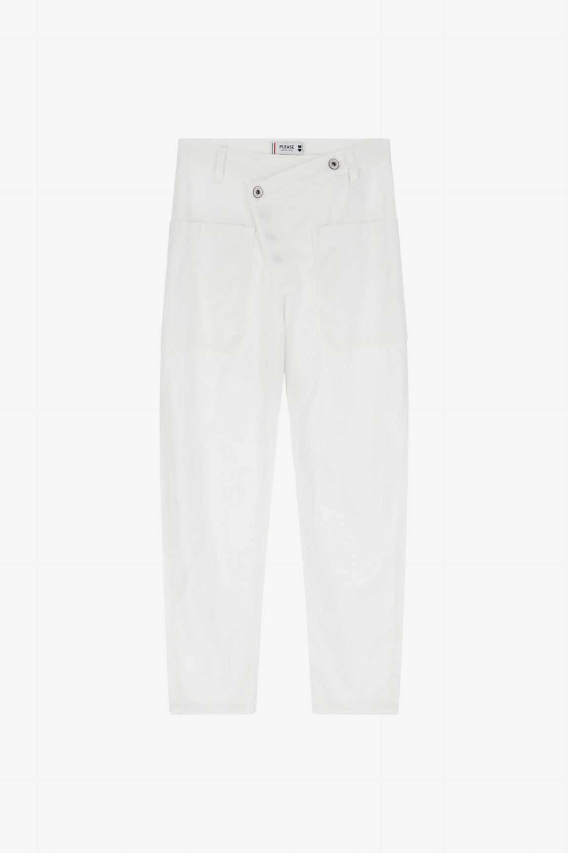 Please Pantalon Bianco Ottico P24zcqkc85