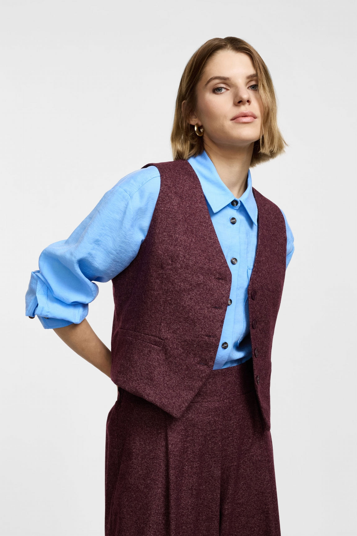 Please Pantalon Bordeaux/Bianco P975gg11