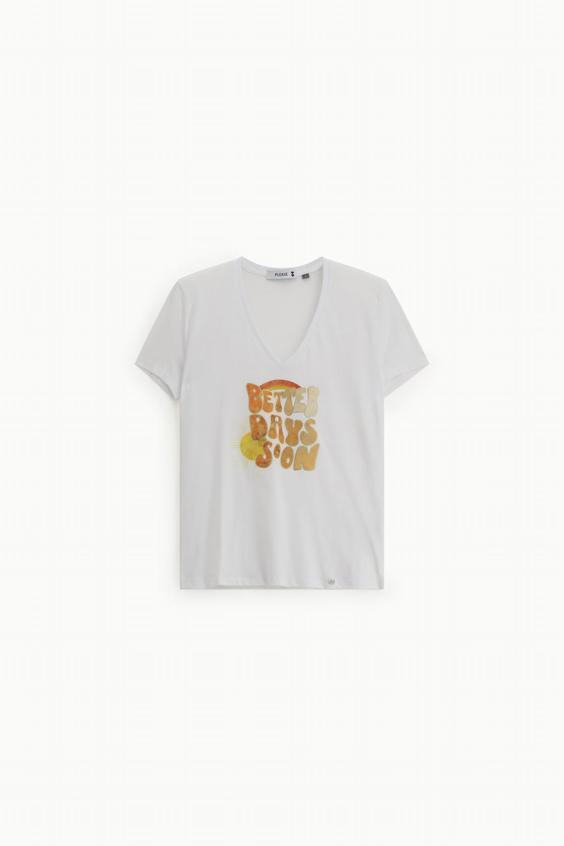 Please T-shirt Bianco T7663sp07