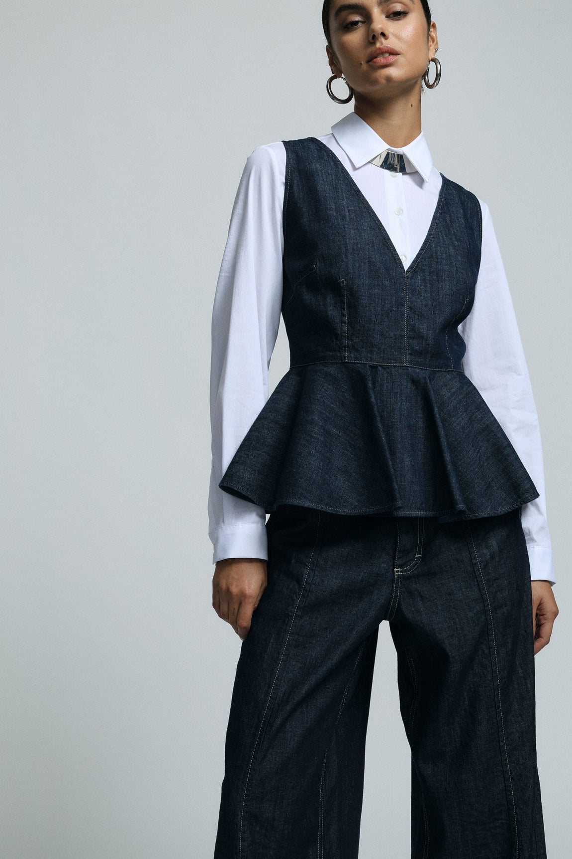 Please Top Blu Denim R0r0zs7c10