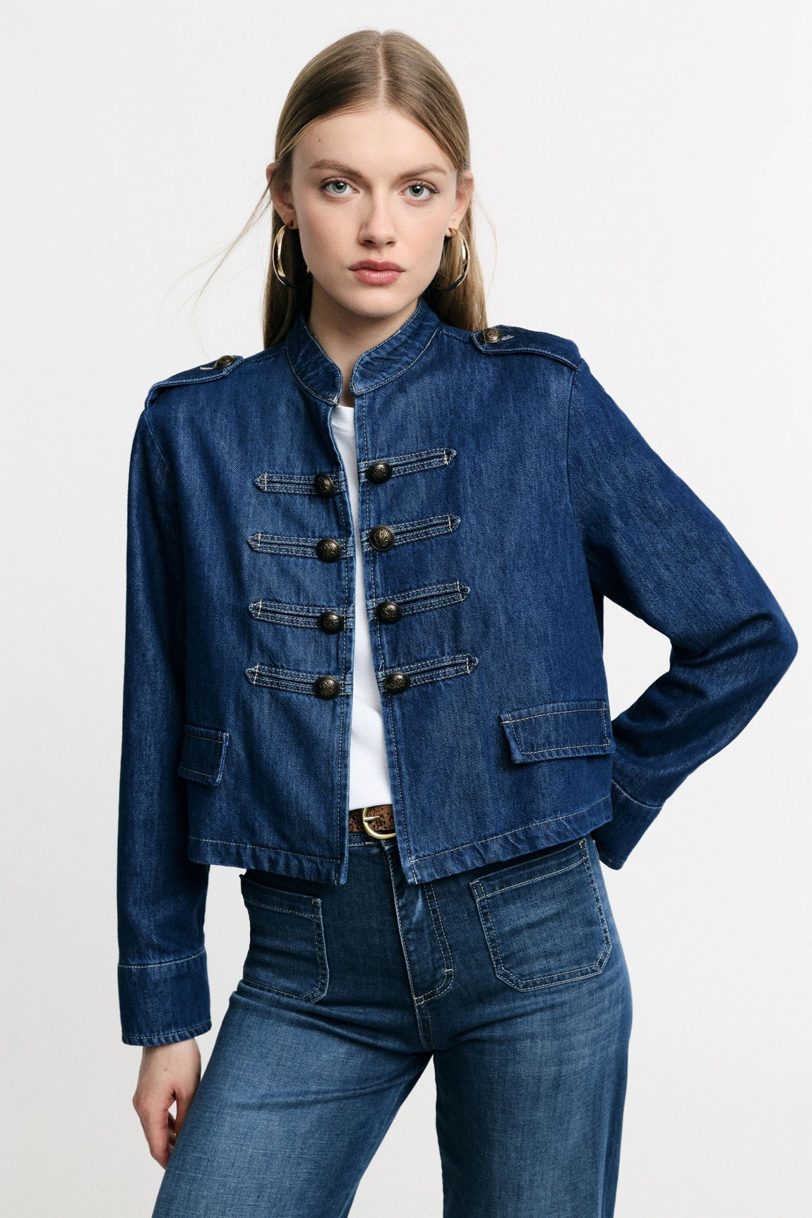Please Veste Blu Denim V74zdinc91