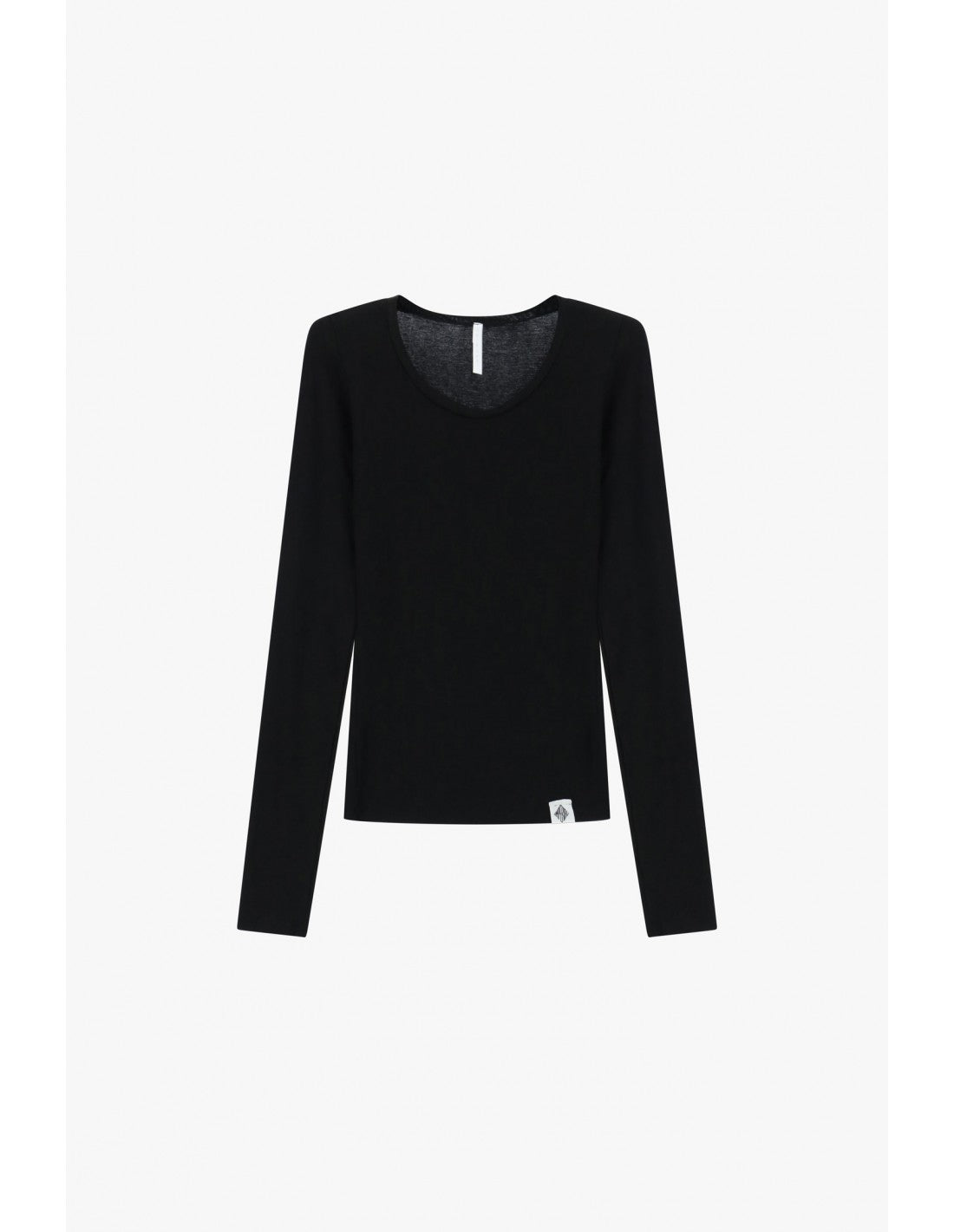 T-shirt seconde peau col rond noir, vue de face