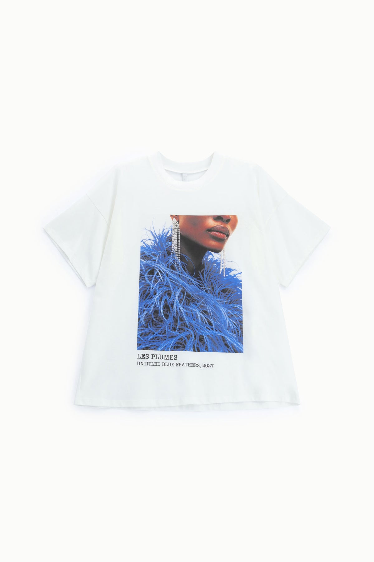 T-shirt imprimé plumes blanc – Imperial