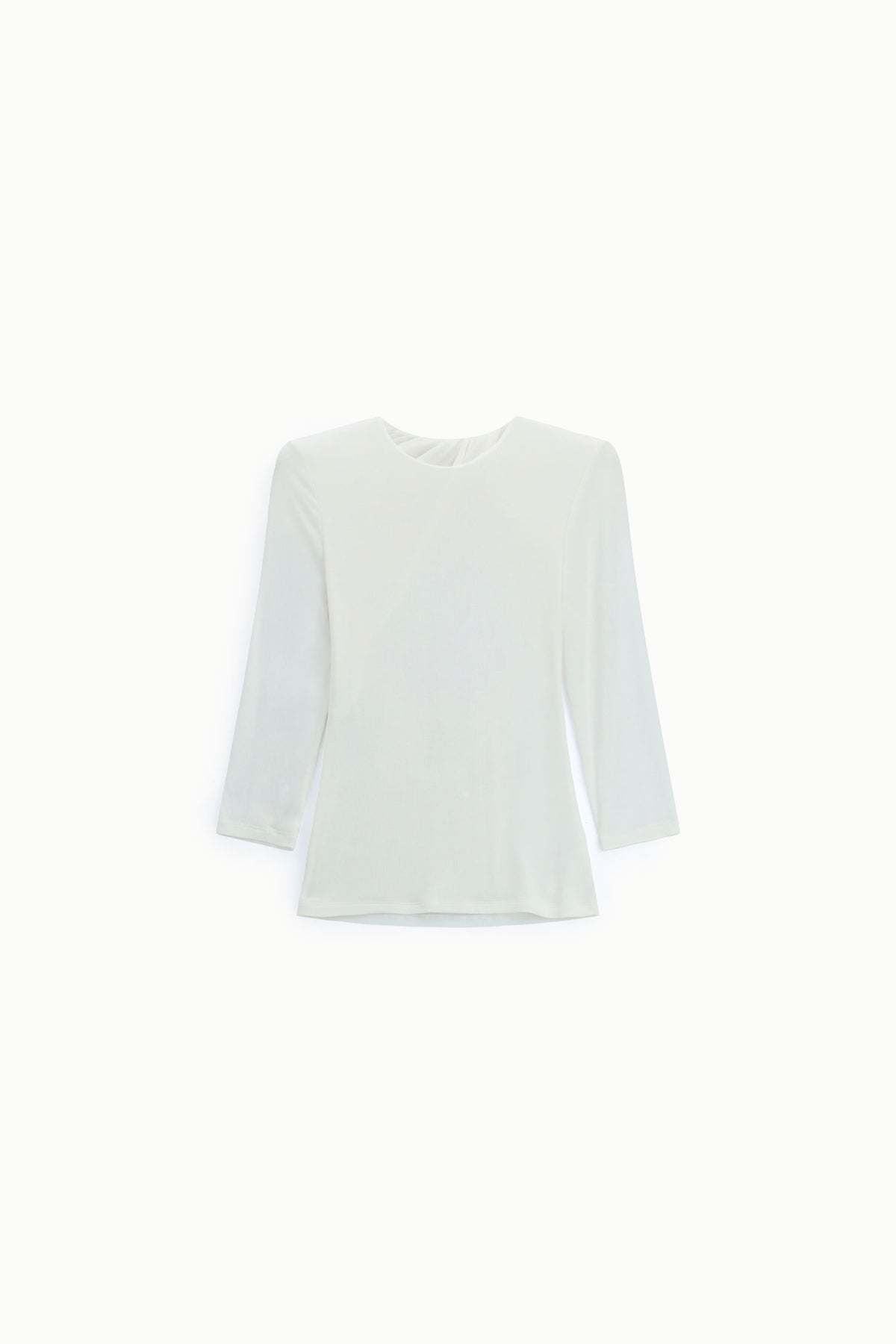 Top dos ouvert drapé manches trois-quarts écru – Femme
